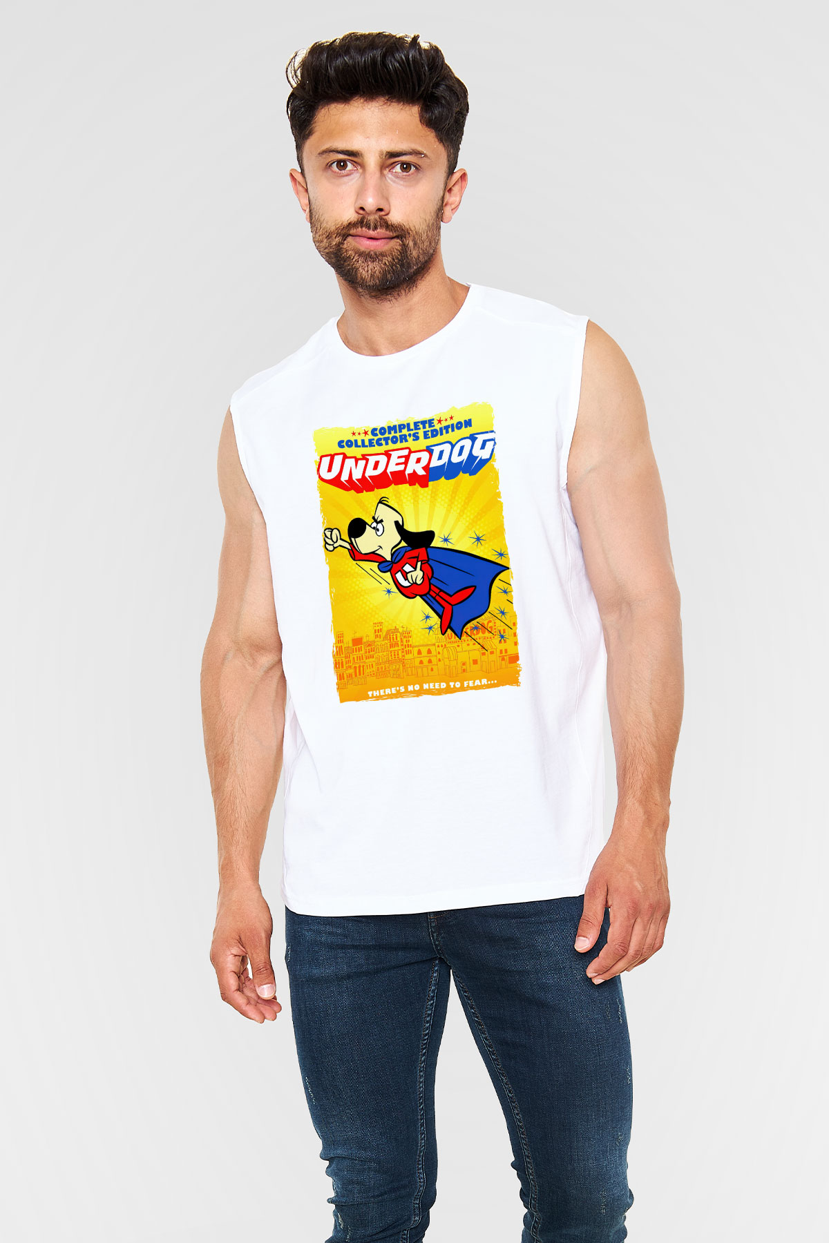 Underdog Beyaz Unisex  Kolsuz Tişört