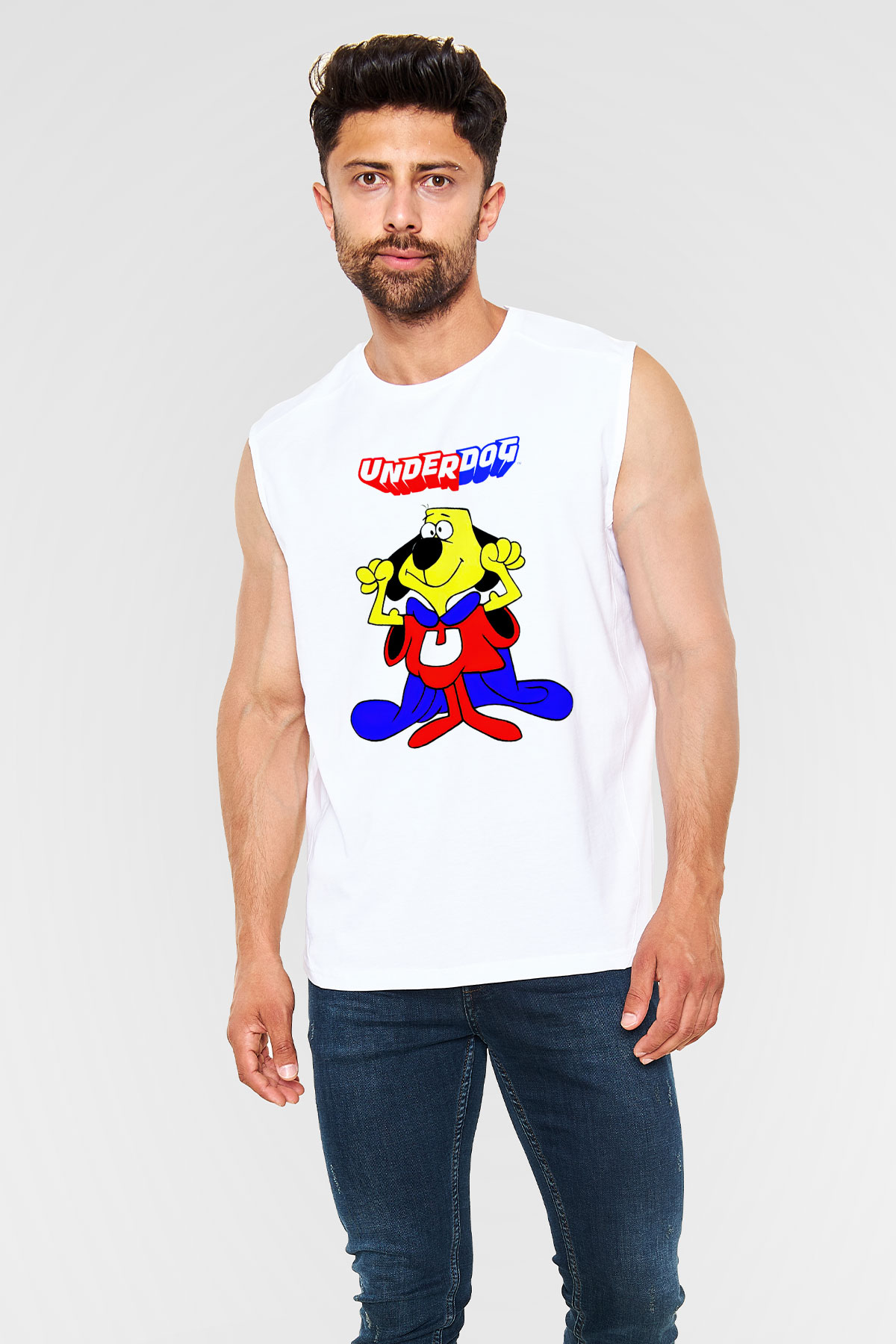Underdog Beyaz Unisex  Kolsuz Tişört