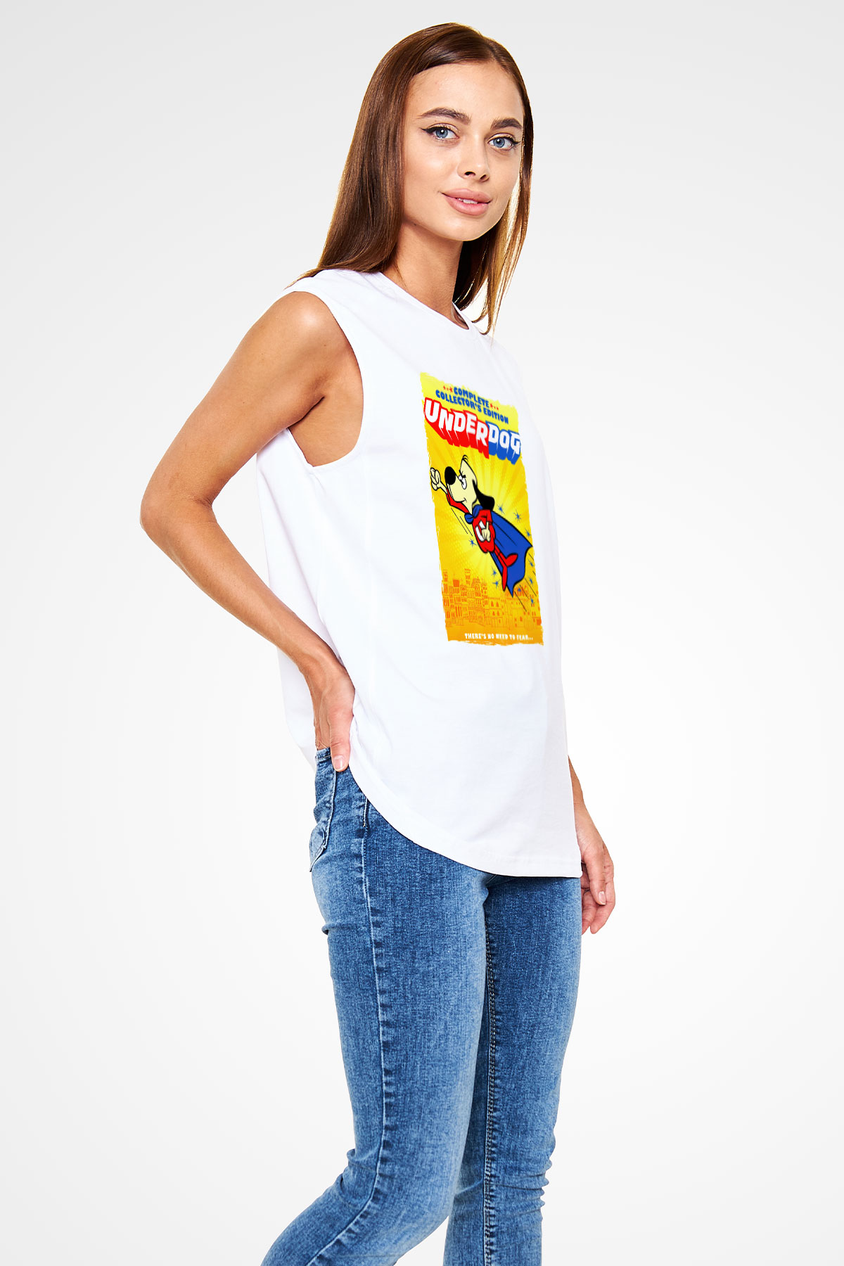 Underdog Beyaz Unisex  Kolsuz Tişört