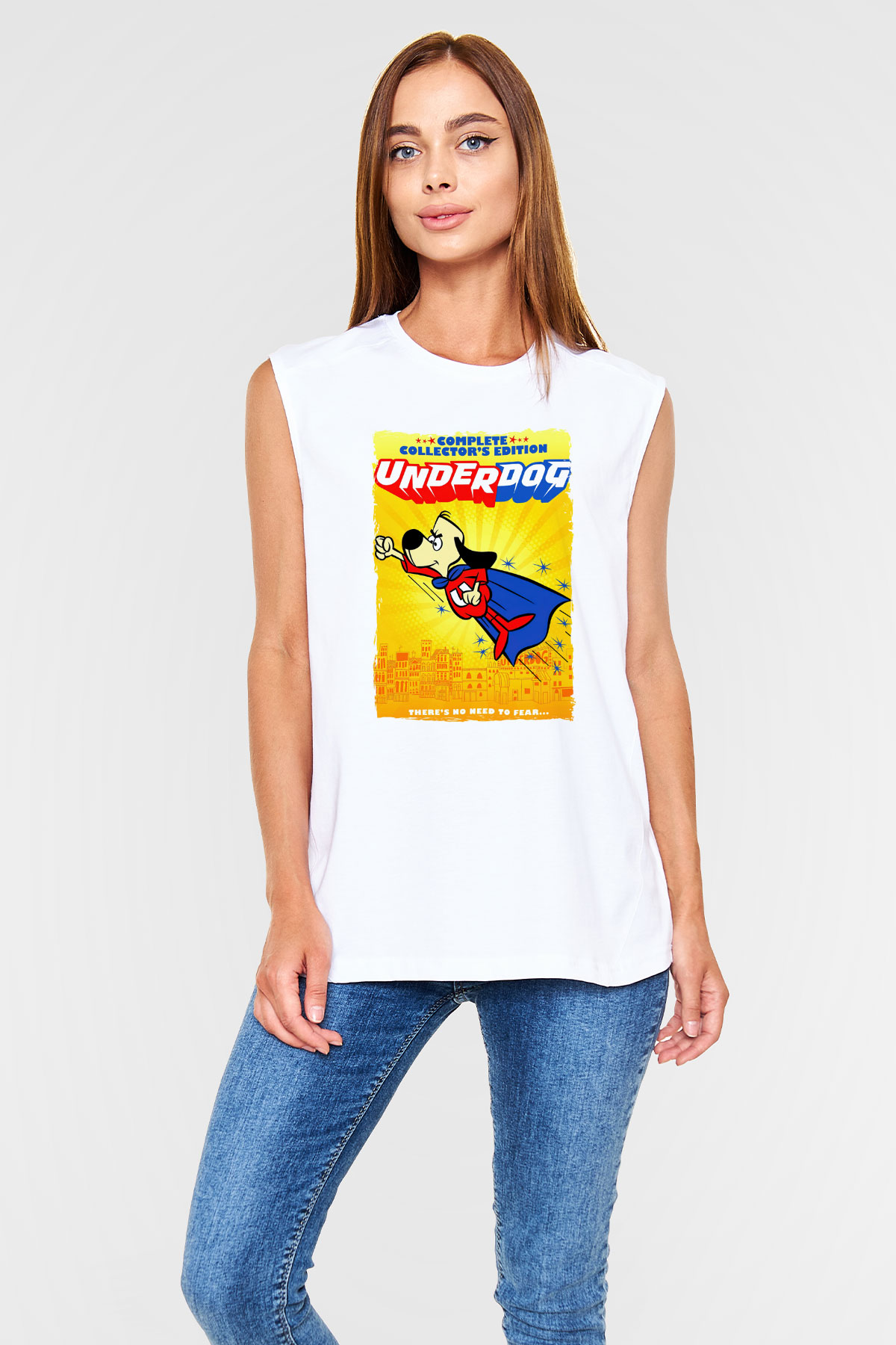 Underdog Beyaz Unisex  Kolsuz Tişört