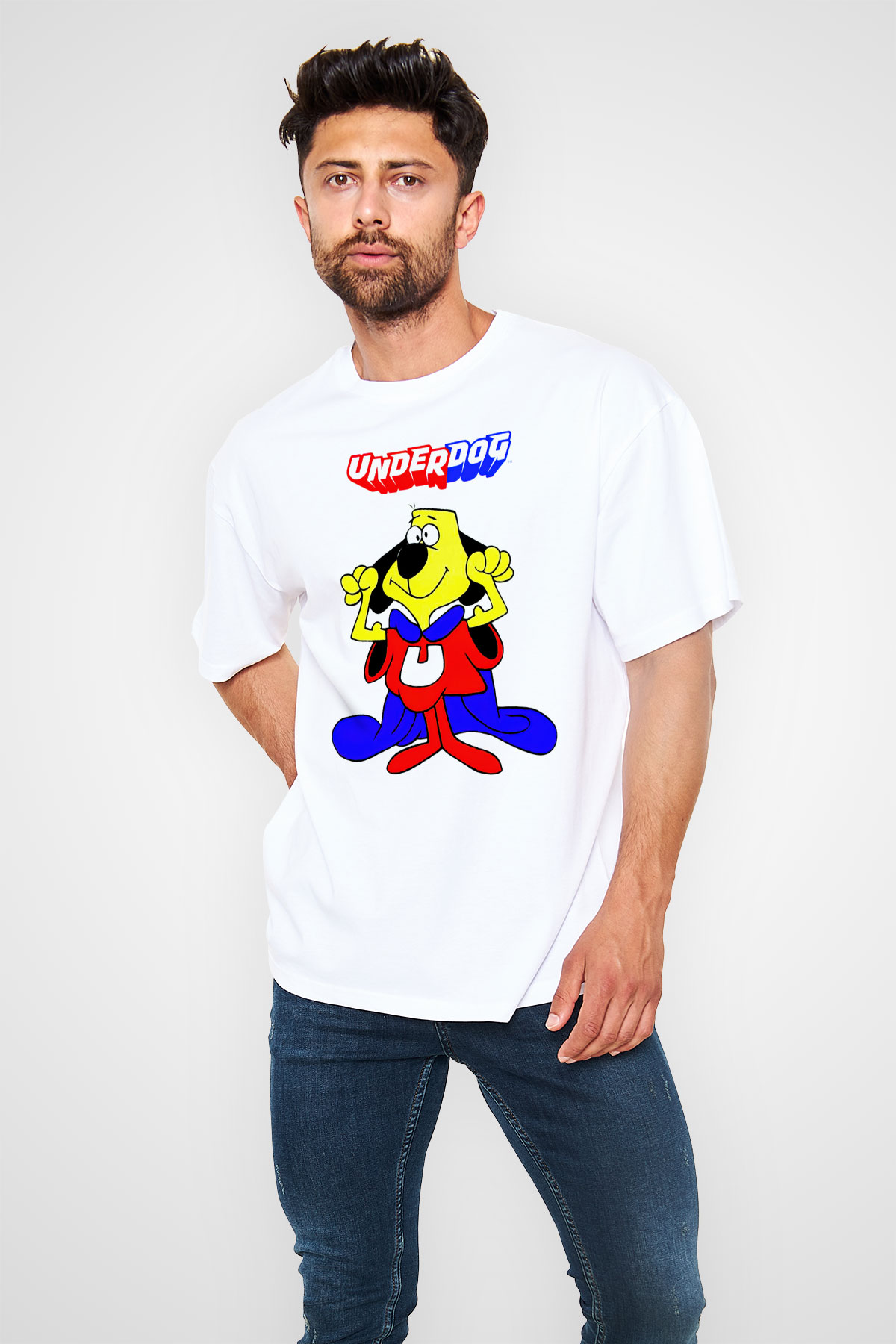 Underdog Beyaz Oversize Tişört