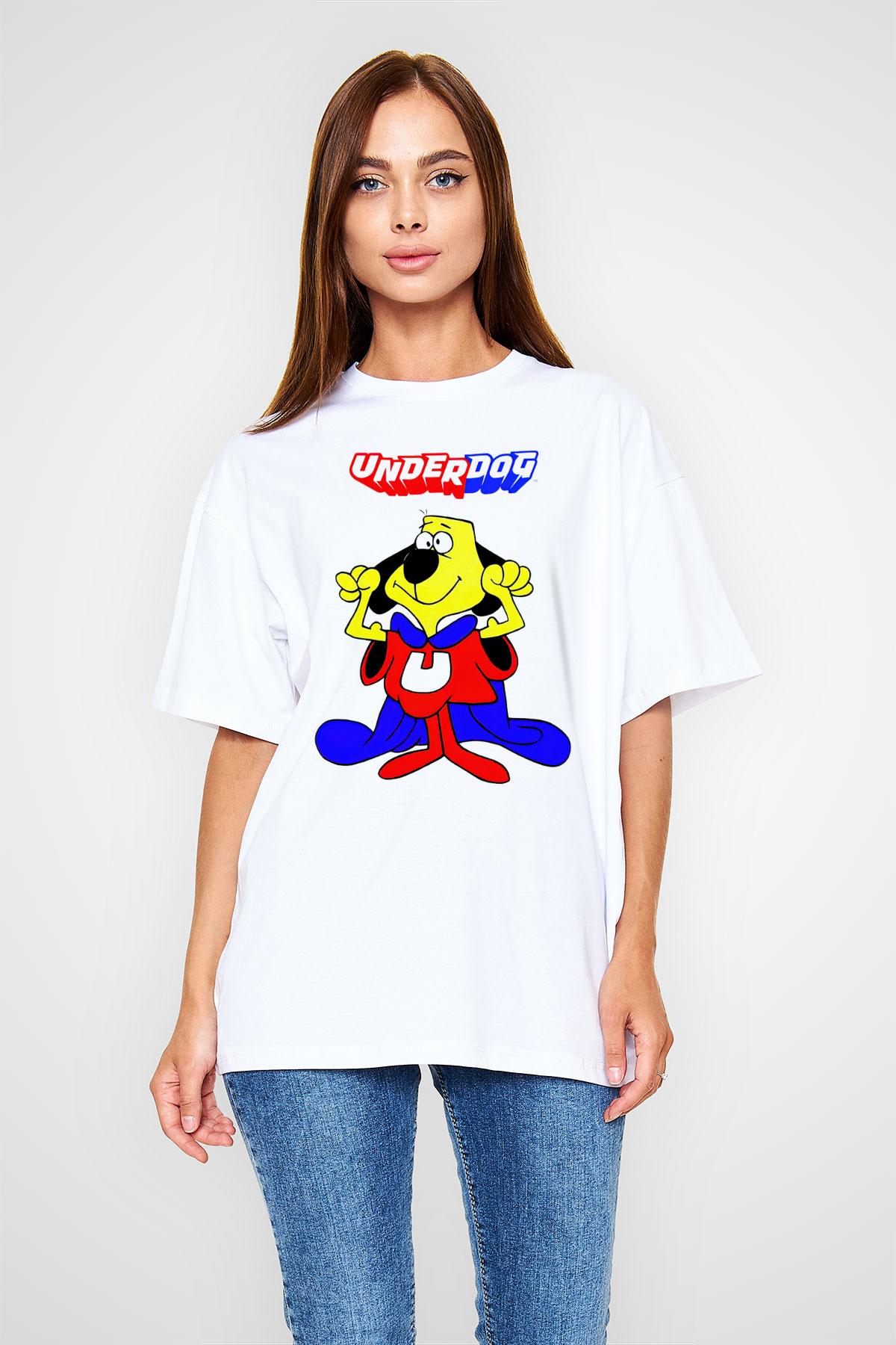 Underdog Beyaz Oversize Tişört