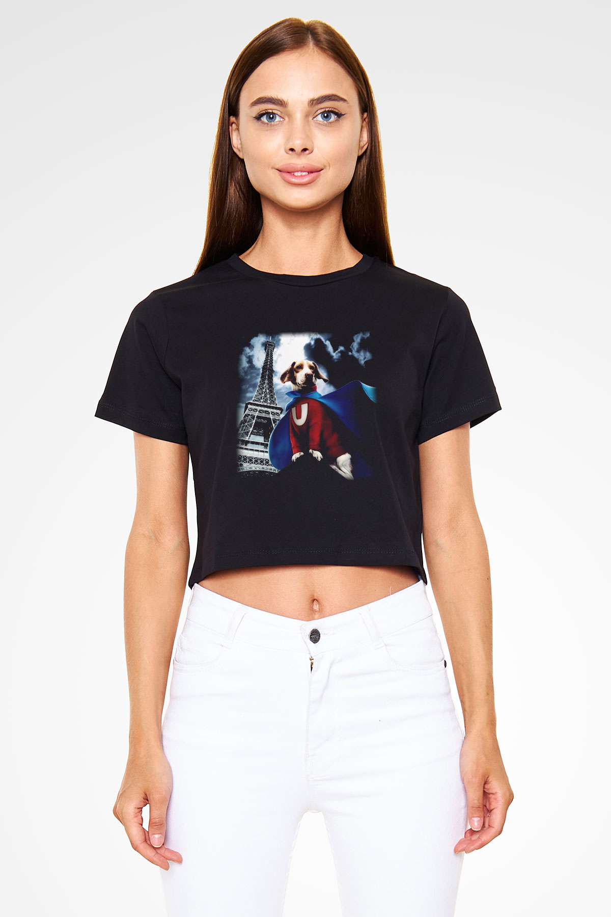 Underdog Siyah Crop Top Tişört