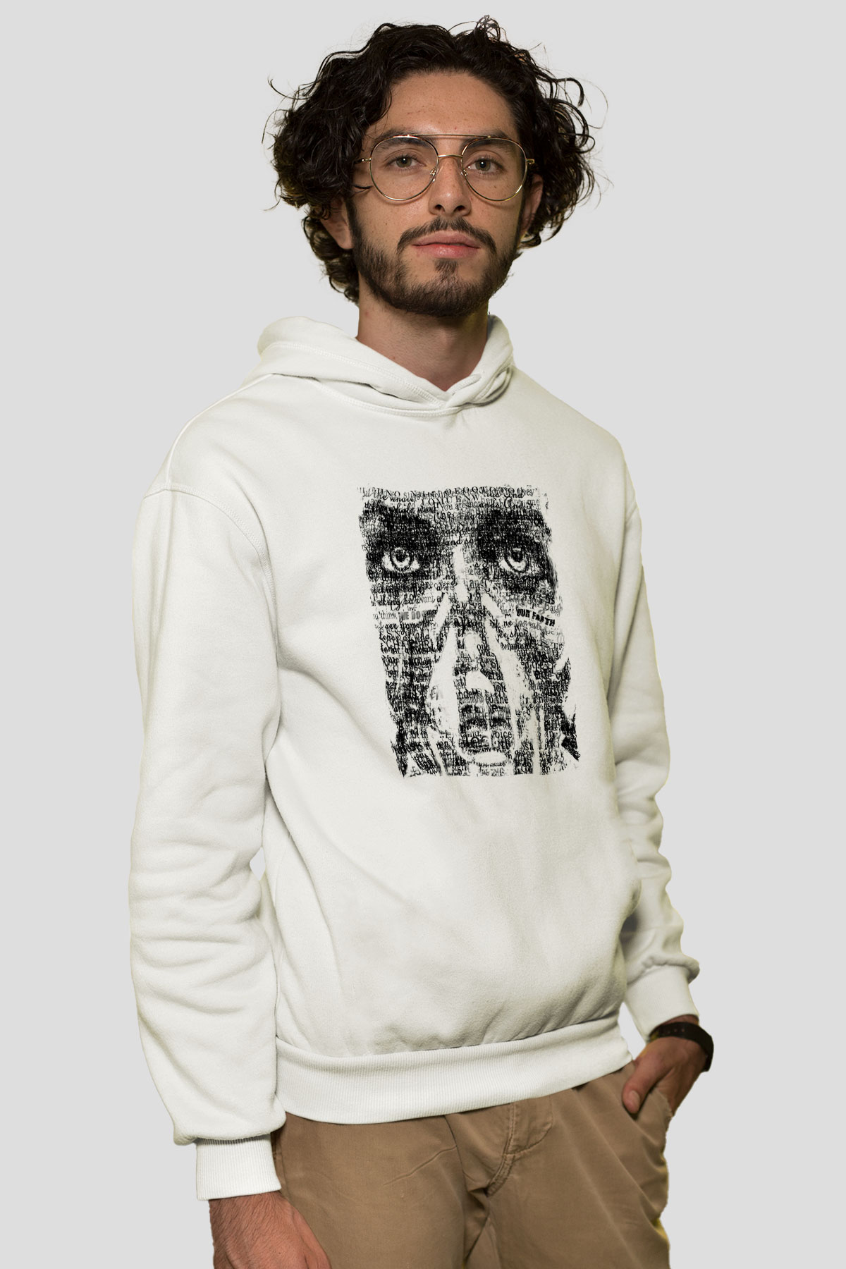 Underoath Baskılı Beyaz Unisex Kapüşonlu Sweatshirt