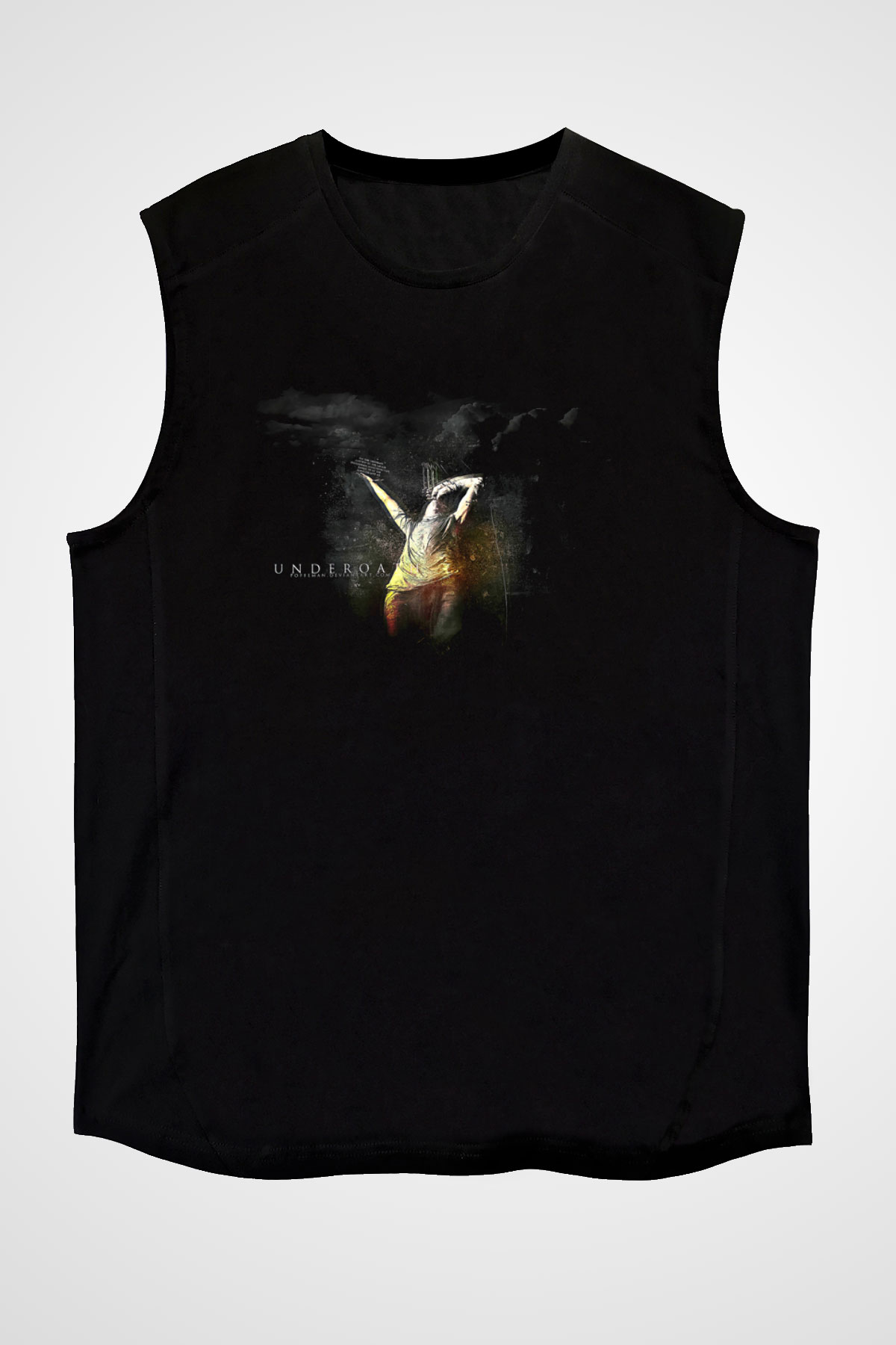 Underoath Baskılı Unisex Siyah Kolsuz Tişört - Tshirt