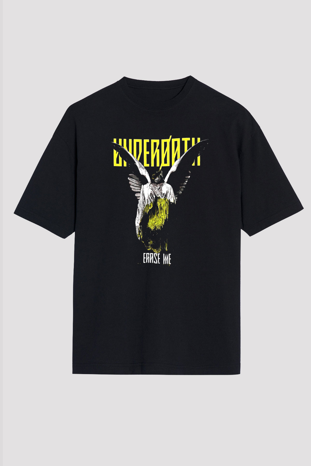 Underoath Baskılı Unisex Siyah Oversize Tişört - Tshirt