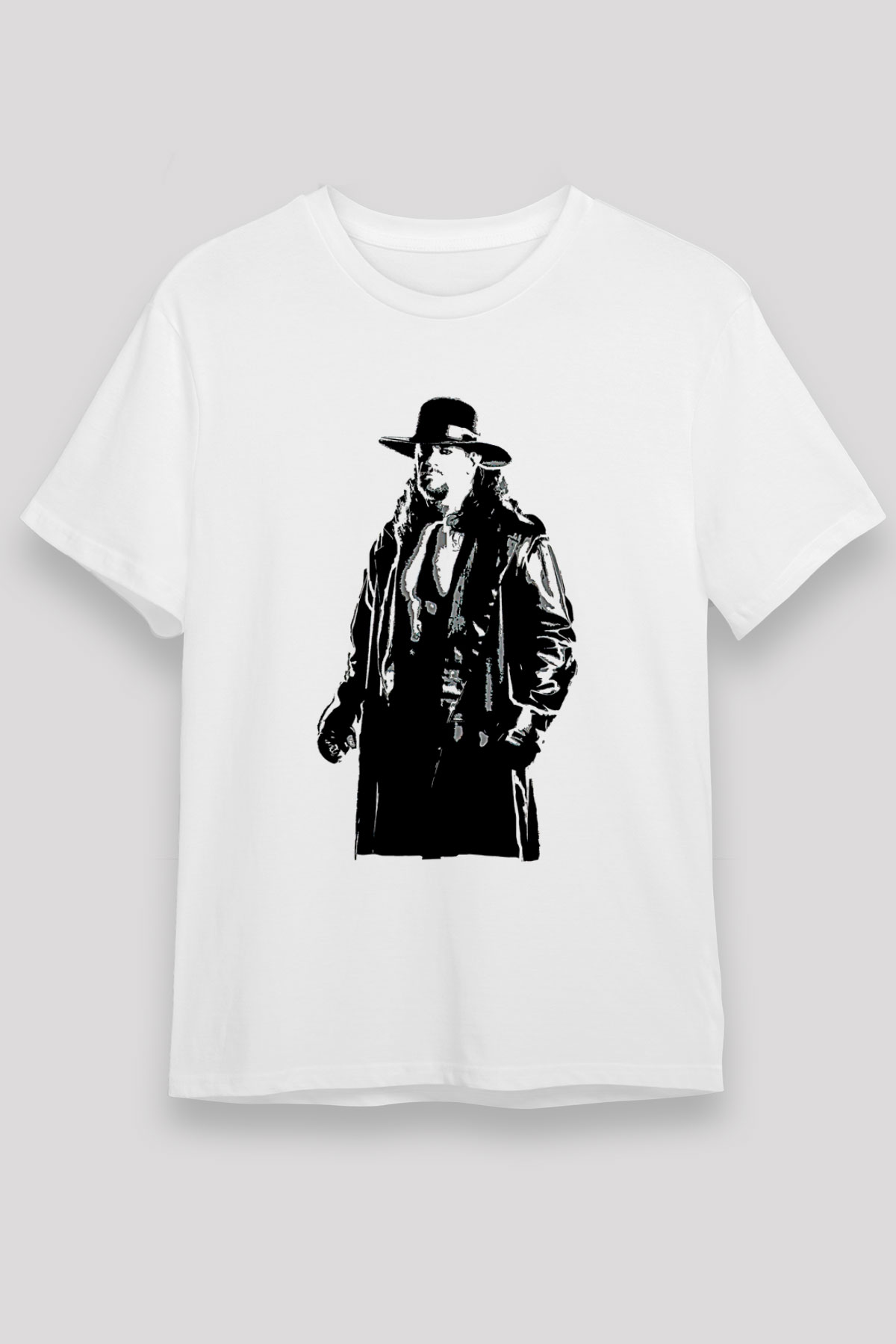 Undertaker Unisex Baskılı Beyaz Tişört - Tshirt