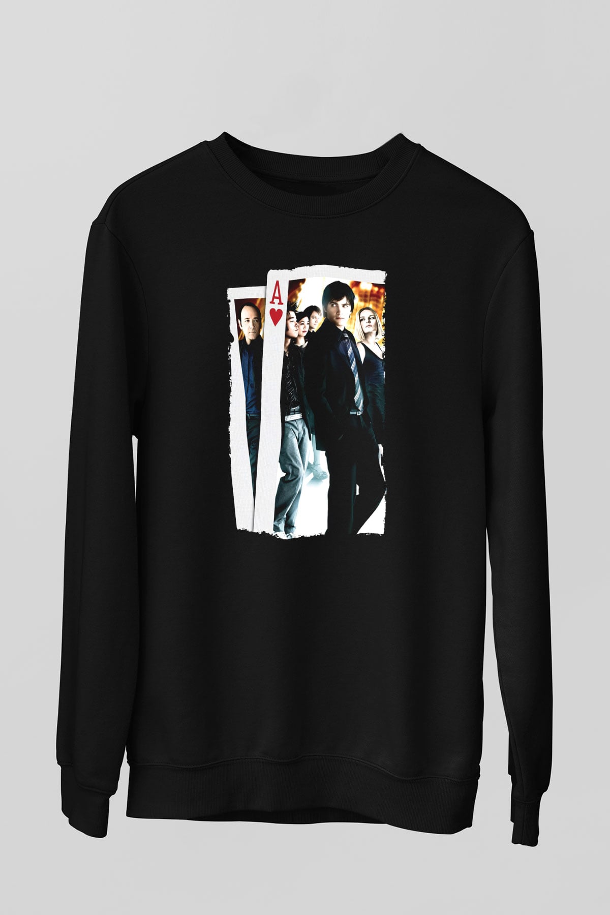 Unisex 21 Baskılı Siyah Sweatshirt