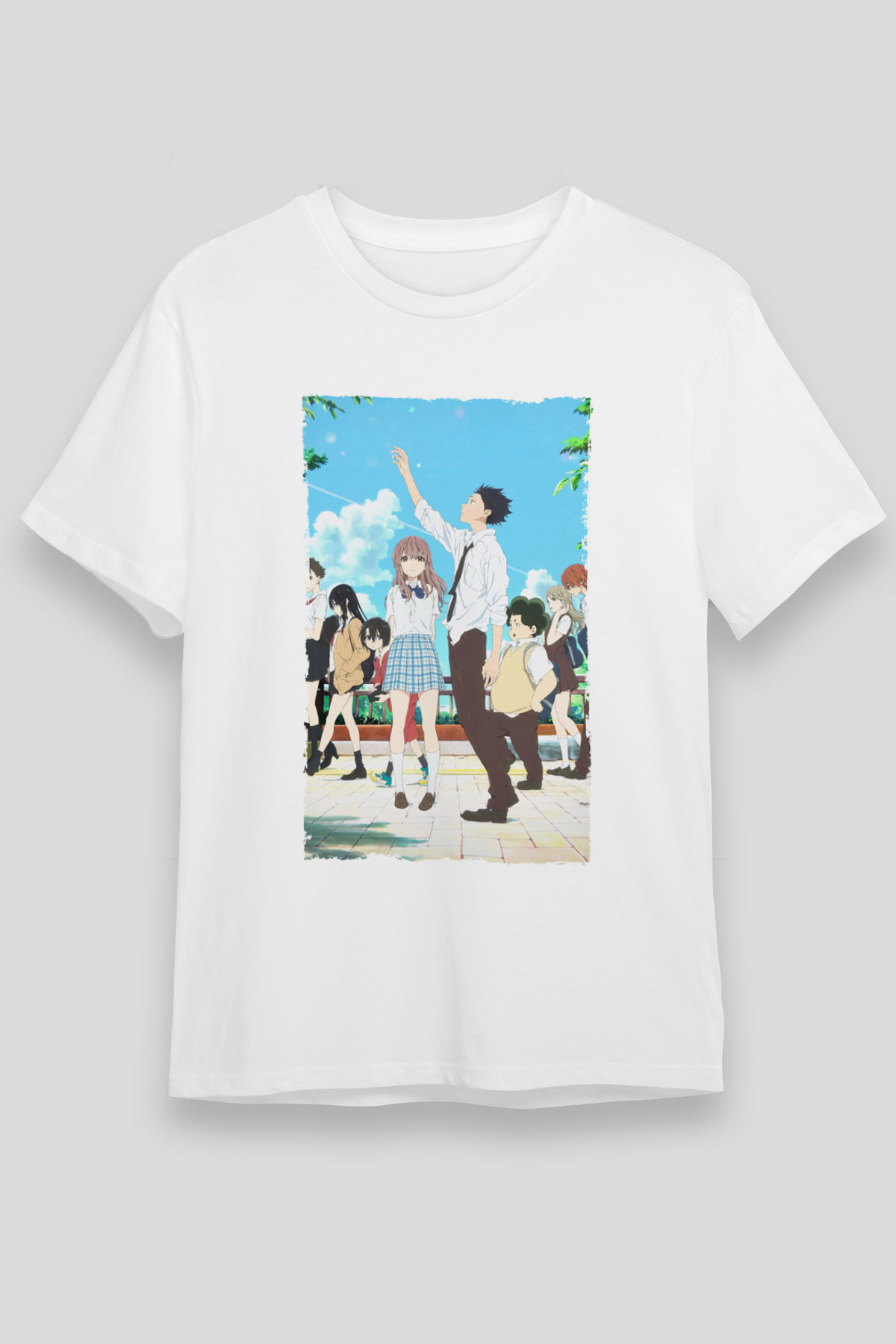 A Silent Voice Baskılı Beyaz Tshirt