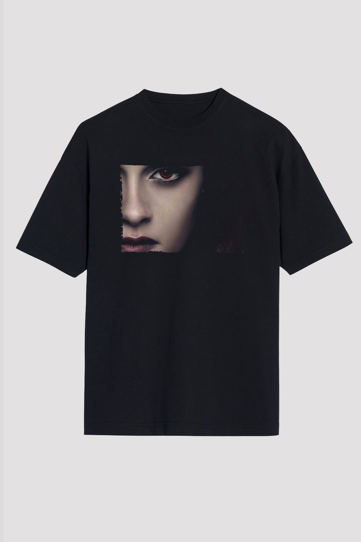 Unisex Alacakaranlık Efsanesi (The Twilight Saga) Baskılı Siyah Oversize T-shirt