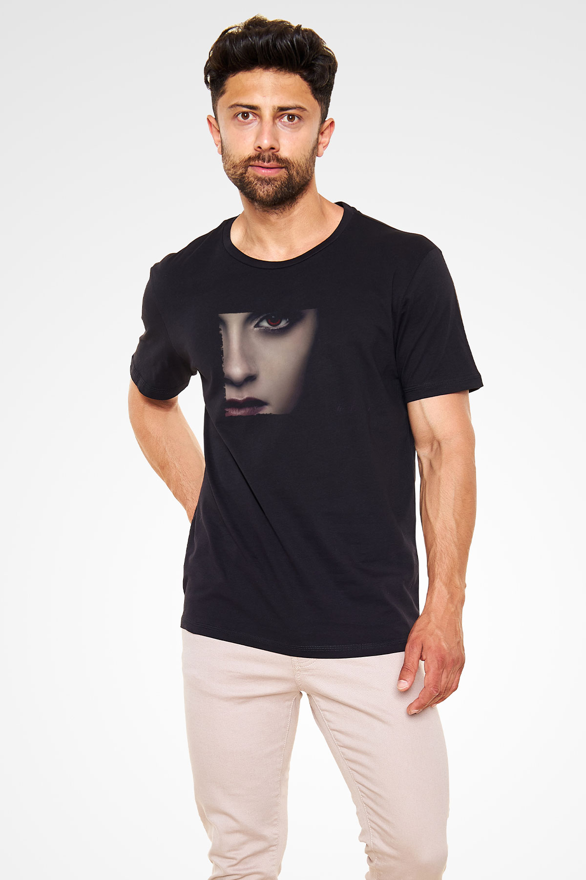Alacakaranlık Efsanesi (The Twilight Saga) Baskılı Siyah T-Shirt