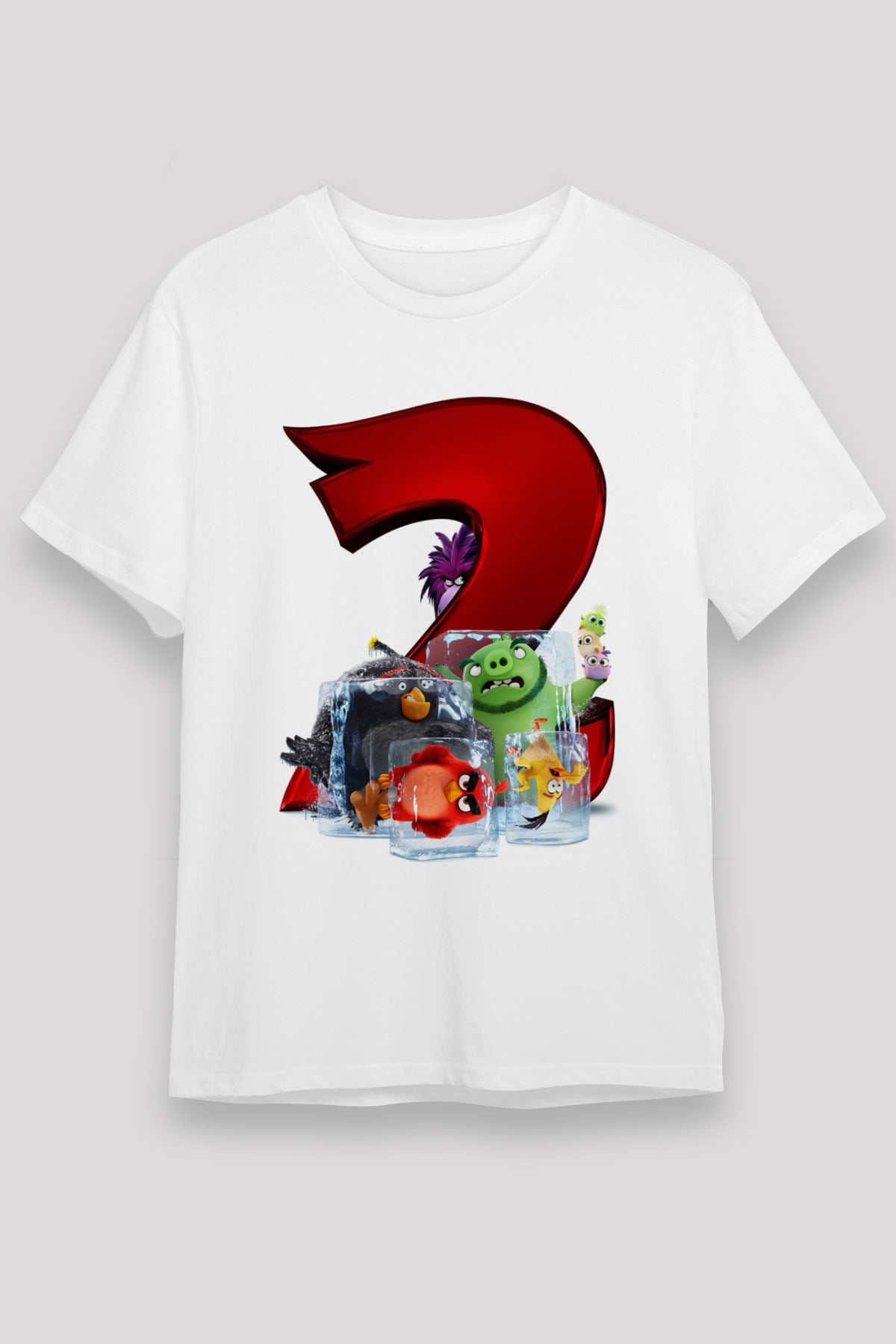 Angry Birds Baskılı Beyaz Tshirt