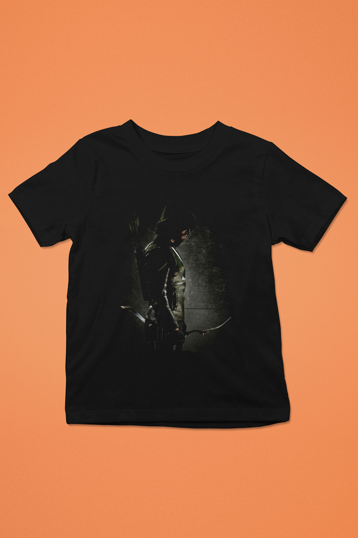 Unisex Arrow Baskılı Siyah Çocuk Tshirt