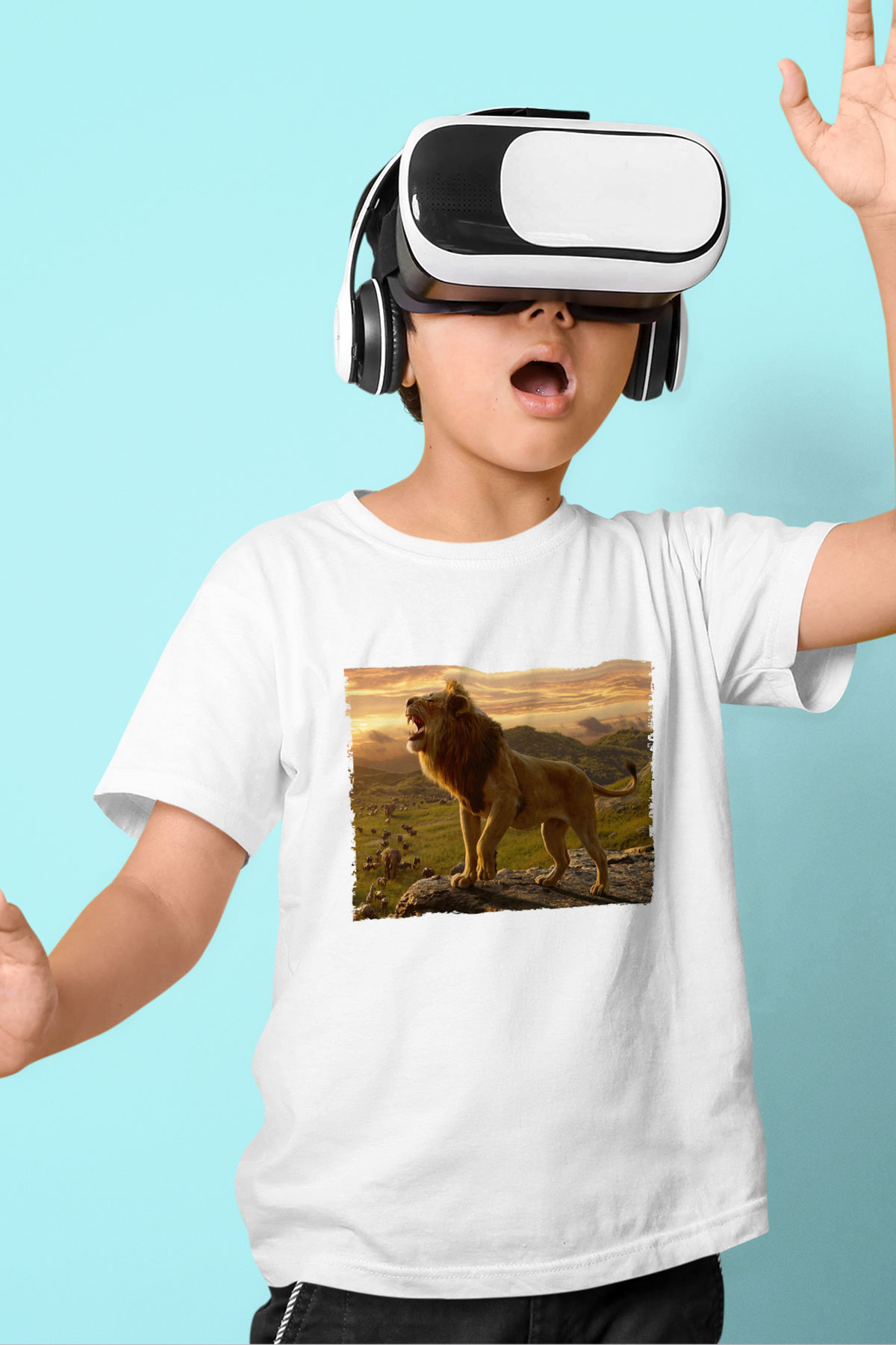 Unisex Aslan Kral (The Lion King) Baskılı Beyaz Çocuk Tshirt