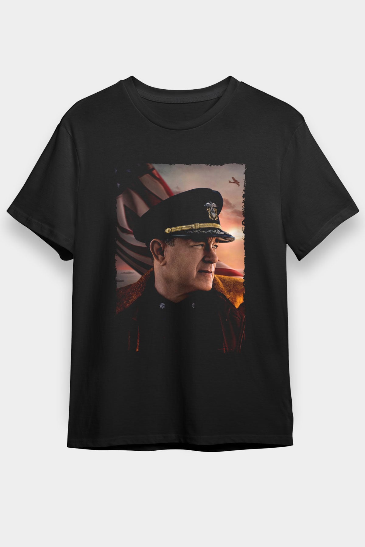 Atlantik Savaşı (Greyhound) Baskılı Siyah Tshirt