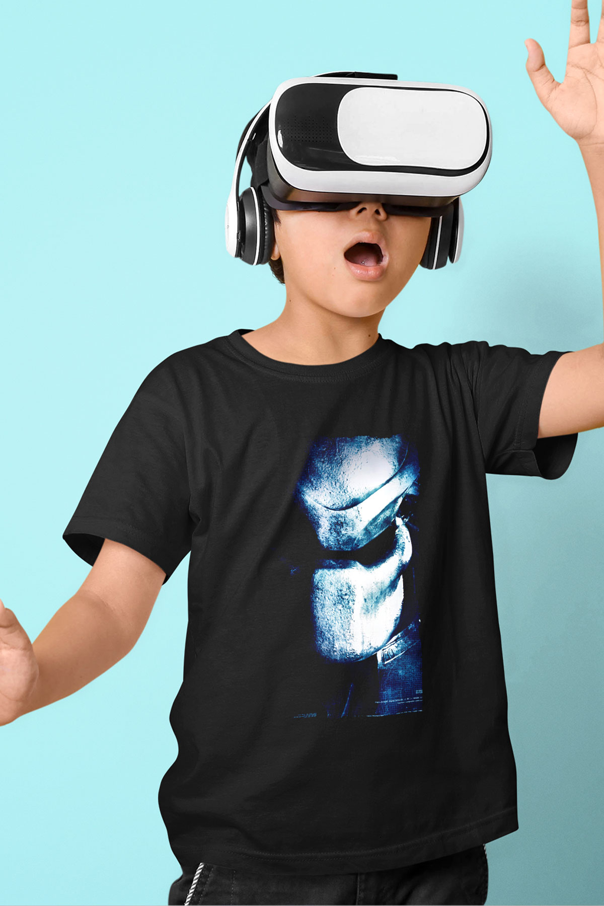 Unisex Av (Predator) Baskılı Siyah Çocuk Tshirt