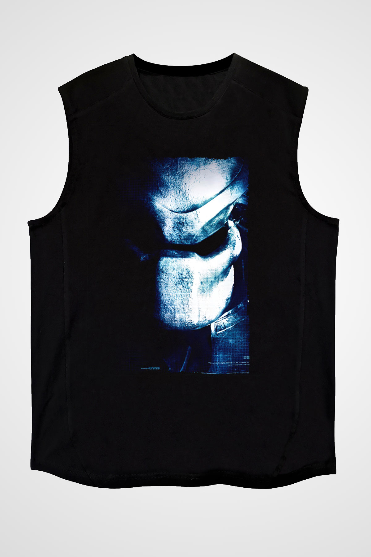 Unisex Av (Predator) Baskılı Siyah Kolsuz Tshirt