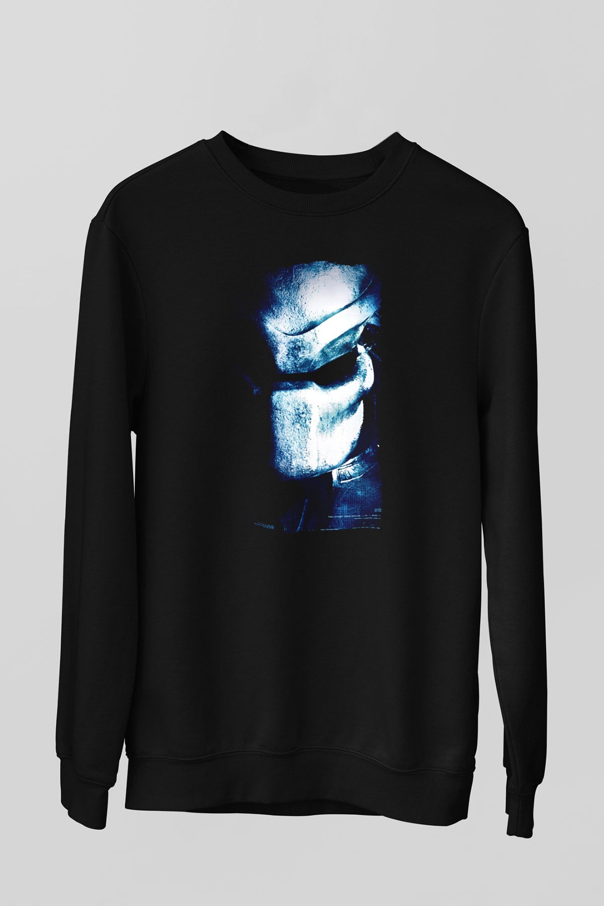 Unisex Av (Predator) Baskılı Siyah Sweatshirt