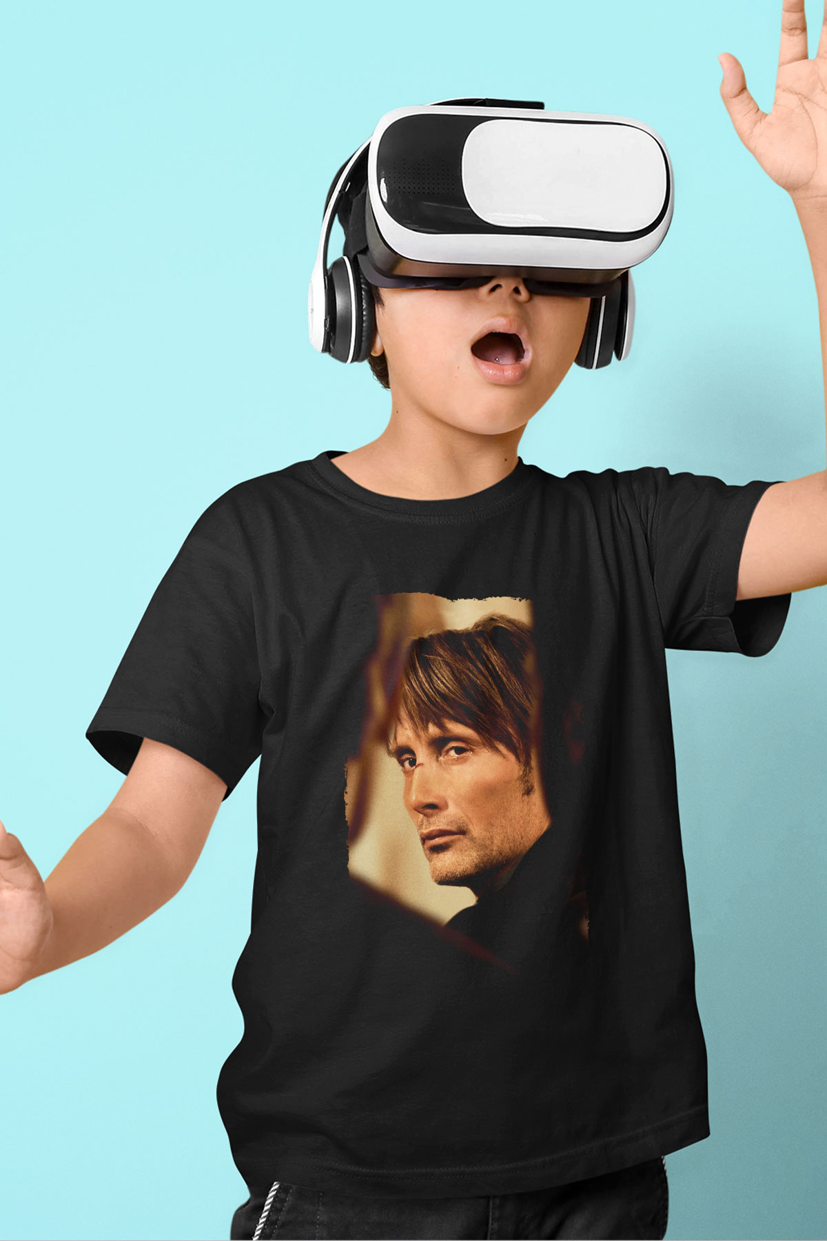 Unisex Av (The Hunt) Baskılı Siyah Çocuk Tshirt