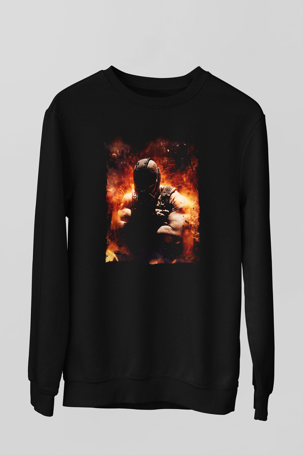Unisex Bane Baskılı Siyah Sweatshirt