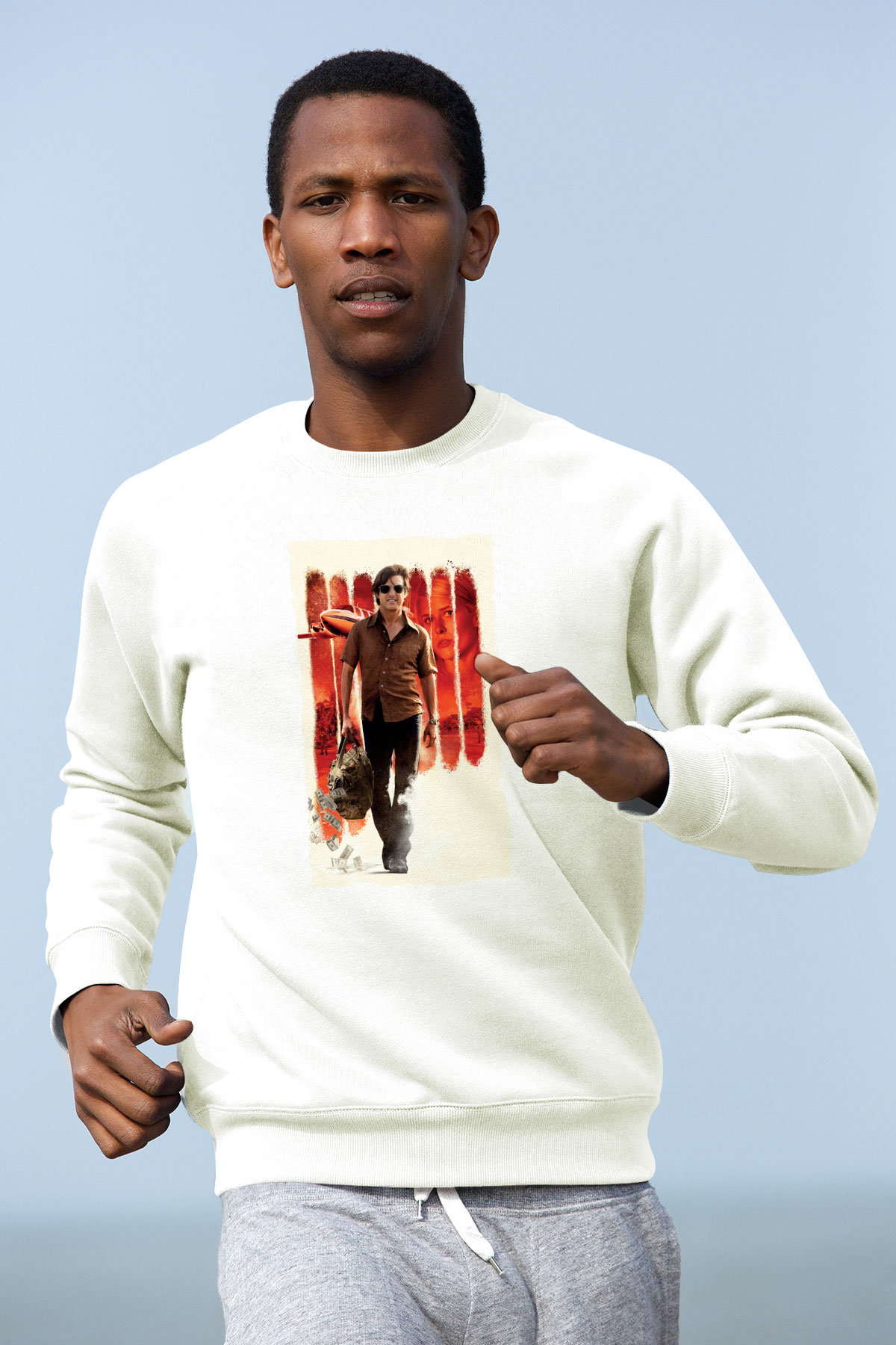 Unisex Barry Seal - Kaçakçı - American Made Baskılı Beyaz Sweatshirt