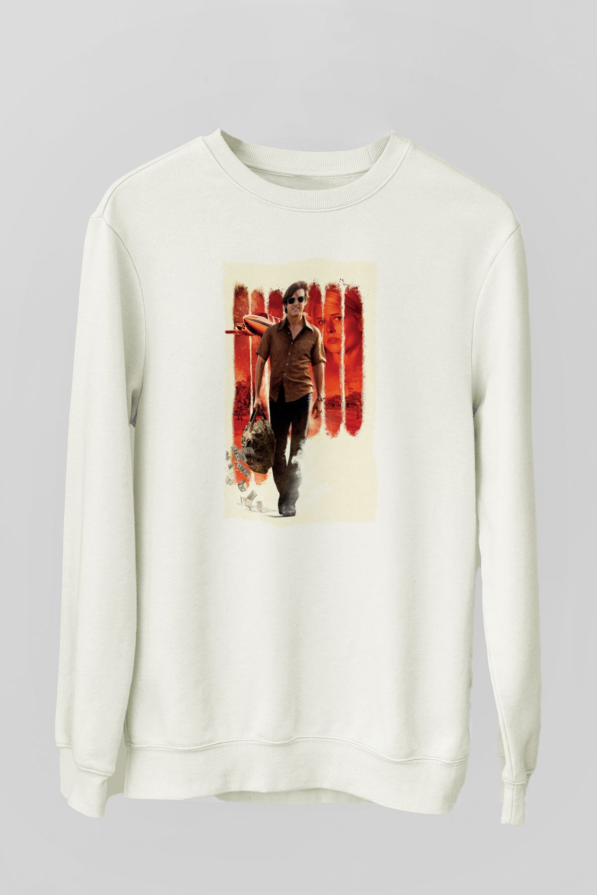 Unisex Barry Seal - Kaçakçı - American Made Baskılı Beyaz Sweatshirt