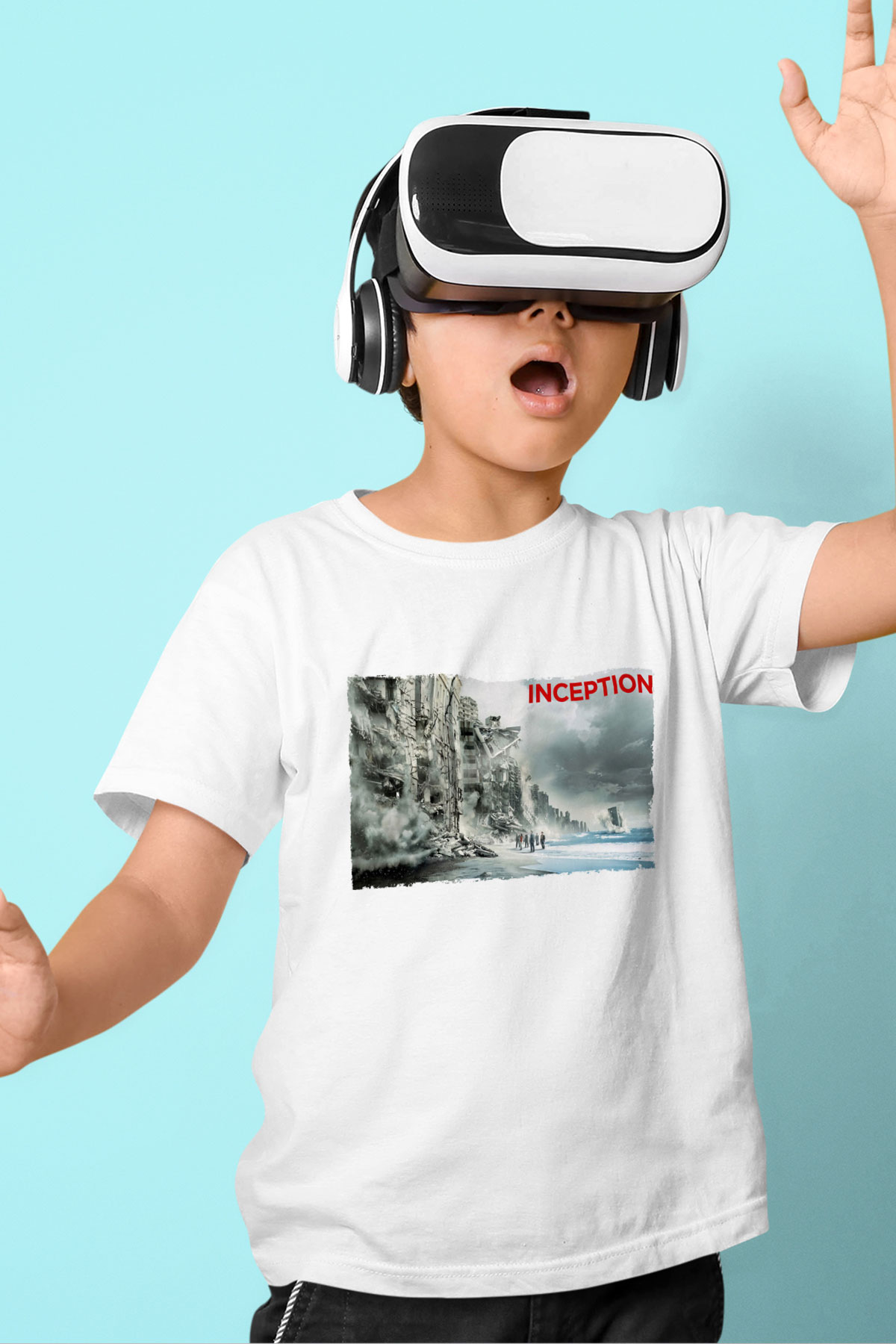 Unisex Başlangıç - Inception Baskılı Beyaz Çocuk Tshirt