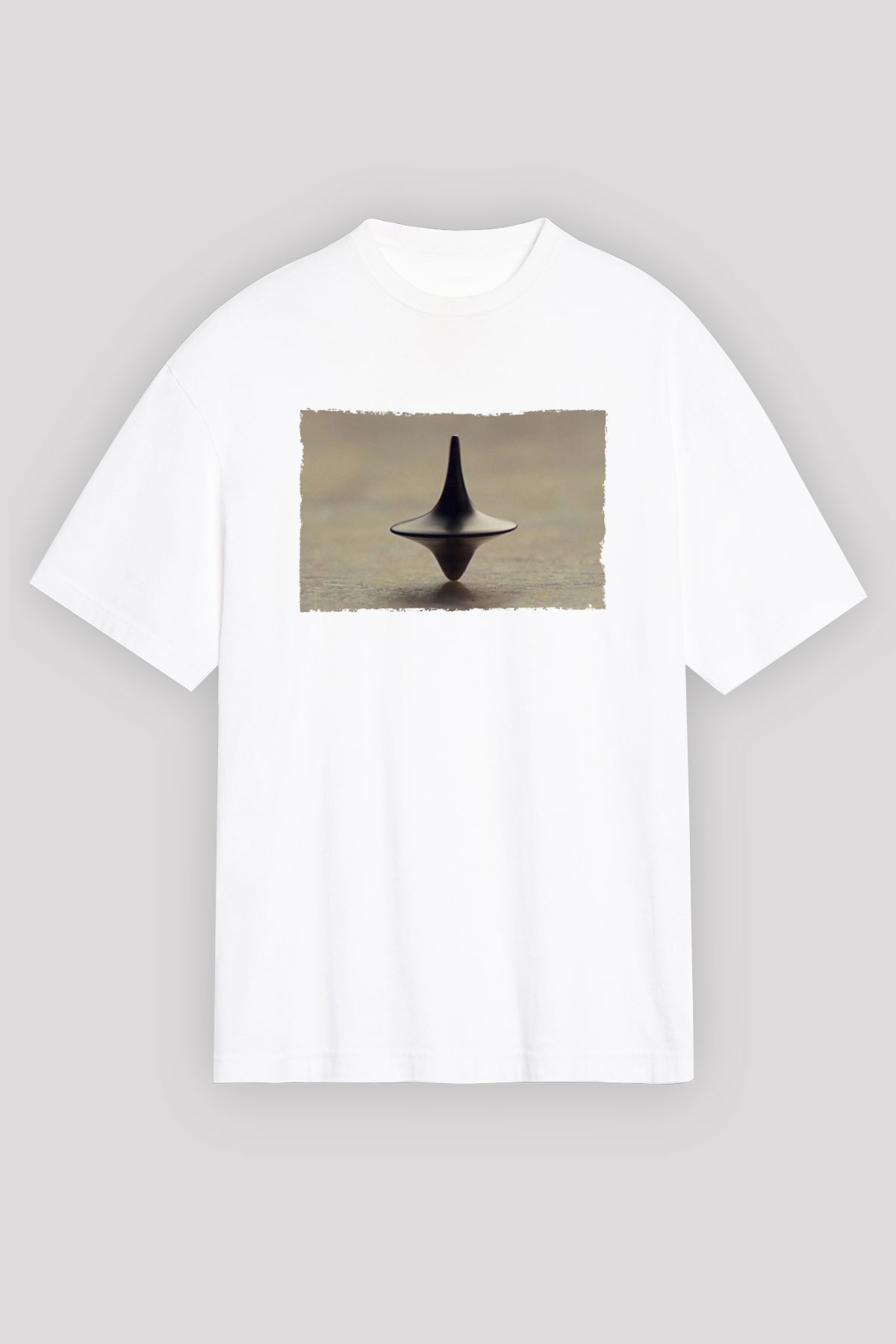 Unisex Başlangıç (Inception) Baskılı Beyaz Oversize Oversize T-shirt