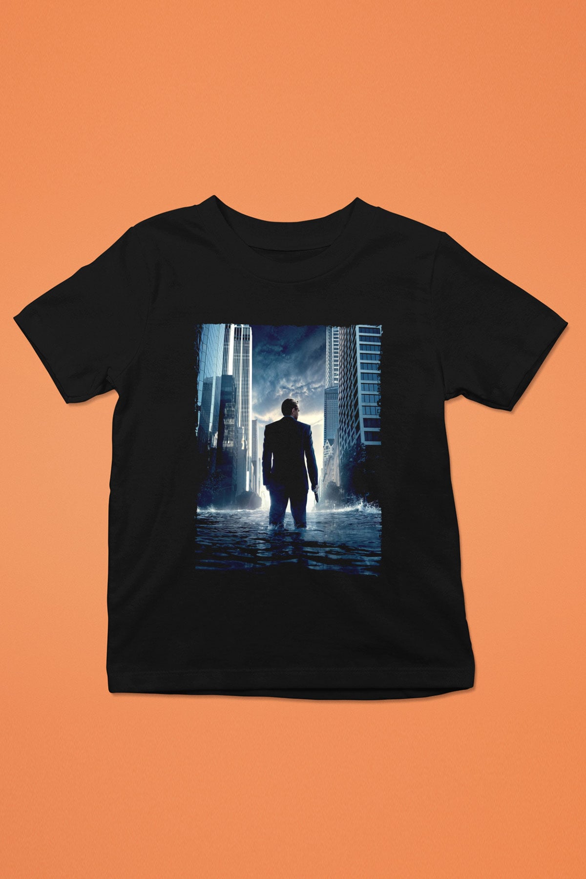 Unisex Başlangıç (Inception) Baskılı Siyah Çocuk Tişört