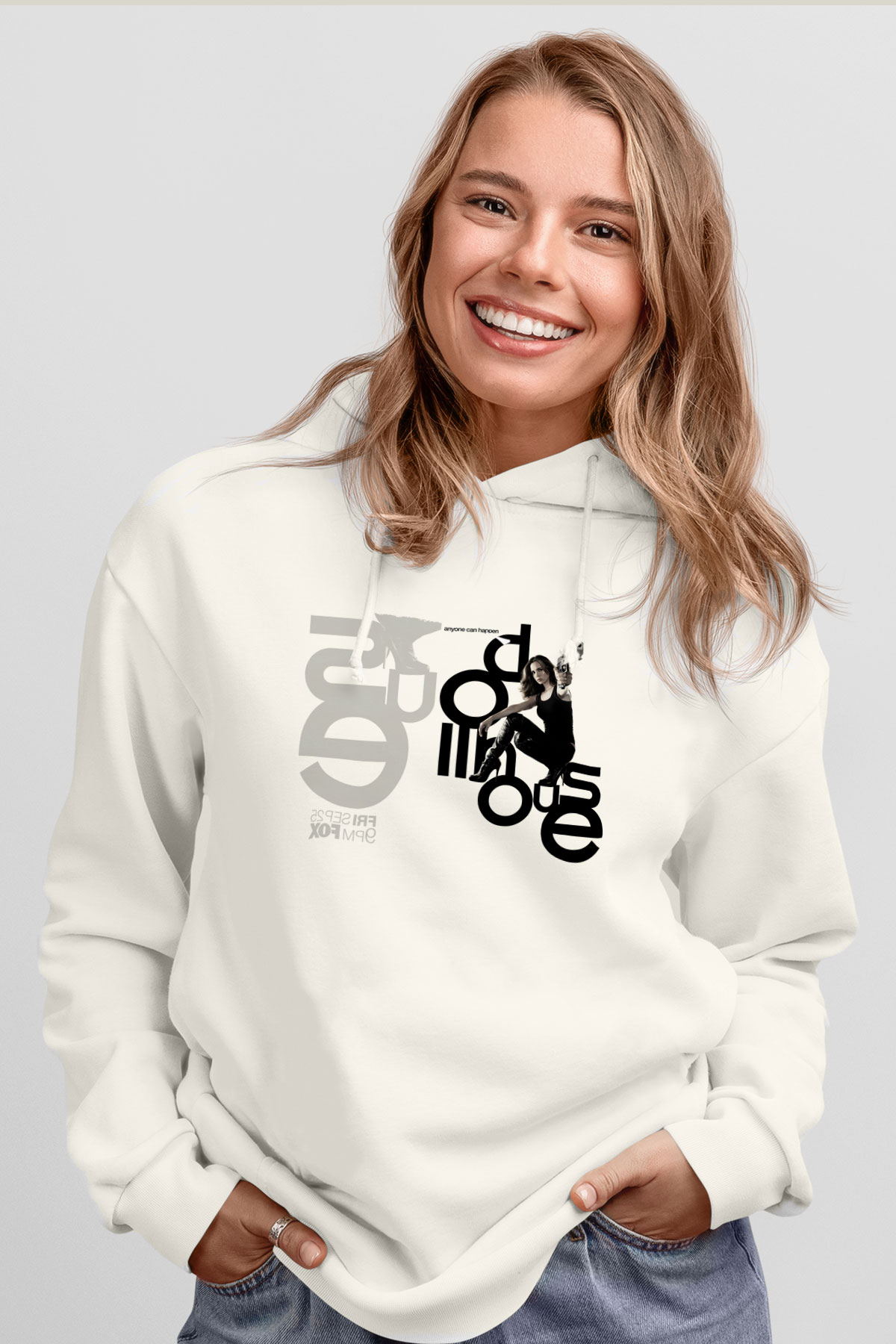 Unisex Bebek Evi - Dollhouse Baskılı Beyaz Kapüşonlu Sweatshirt