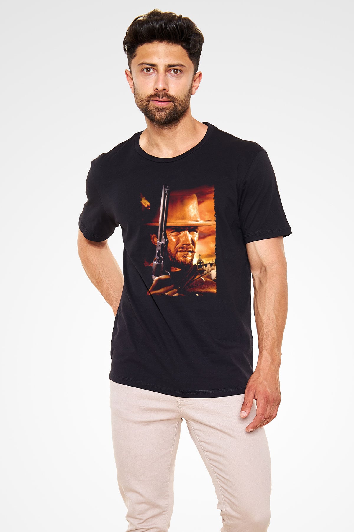 Bir Avuç Dolar (A Fistful of Dollars) Baskılı Siyah Tshirt