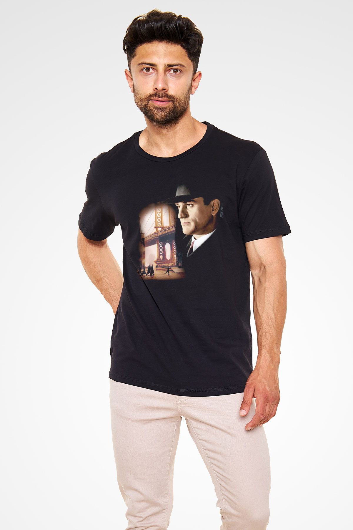 Bir Zamanlar Amerika (Once Upon a Time in America) Baskılı Siyah Tshirt
