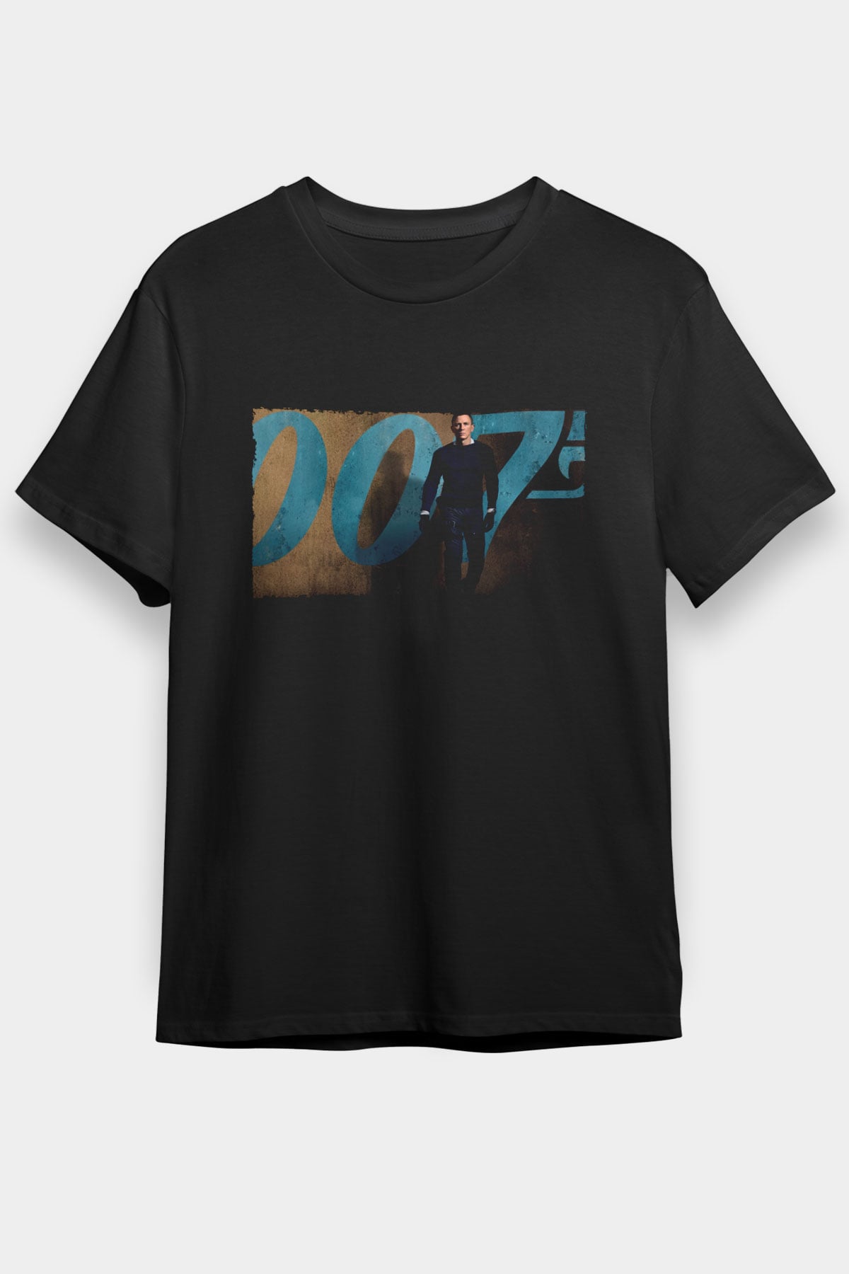 Bond 25 (No Time to Die) Baskılı Siyah Tişört