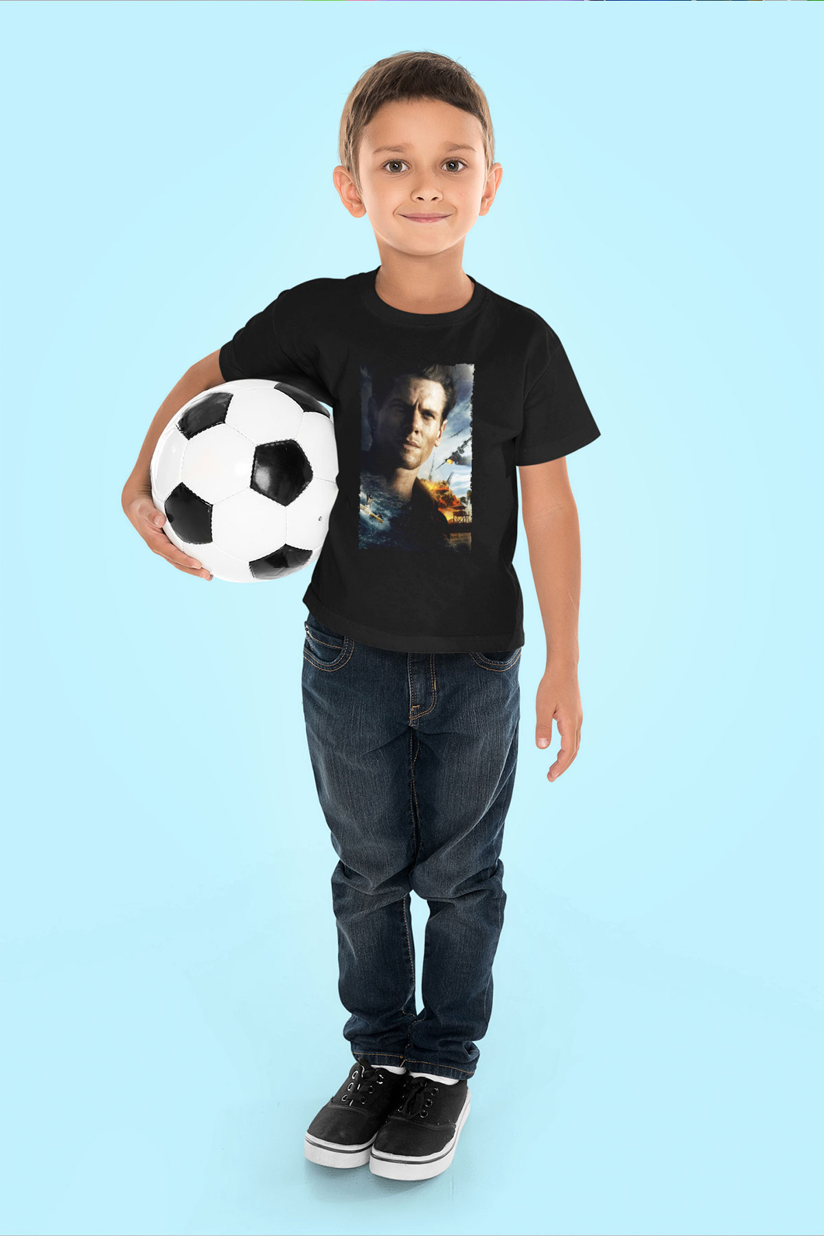 Unisex Boyun Eğmez (Unbroken) Baskılı Siyah Çocuk T-Shirt