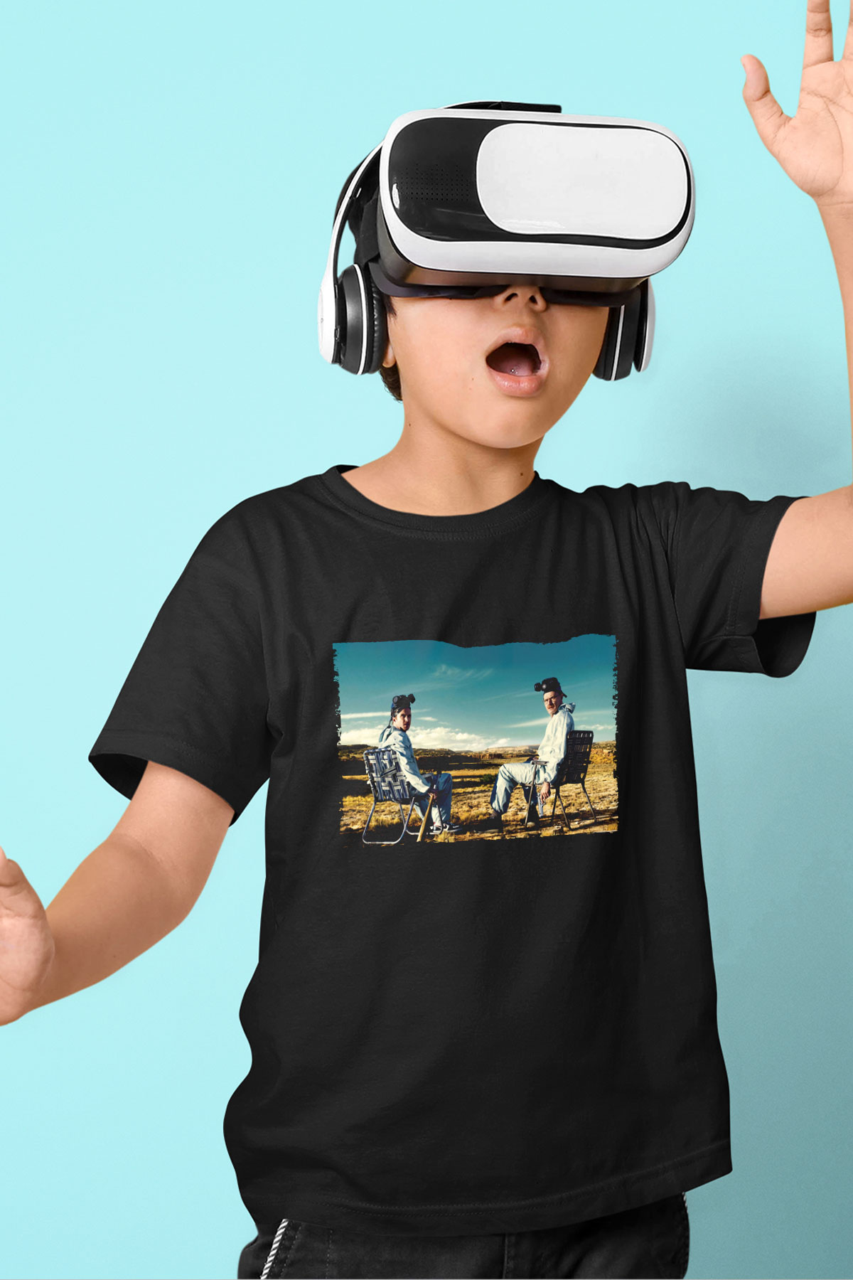 Unisex Breaking Bad Baskılı Siyah Çocuk Tişört