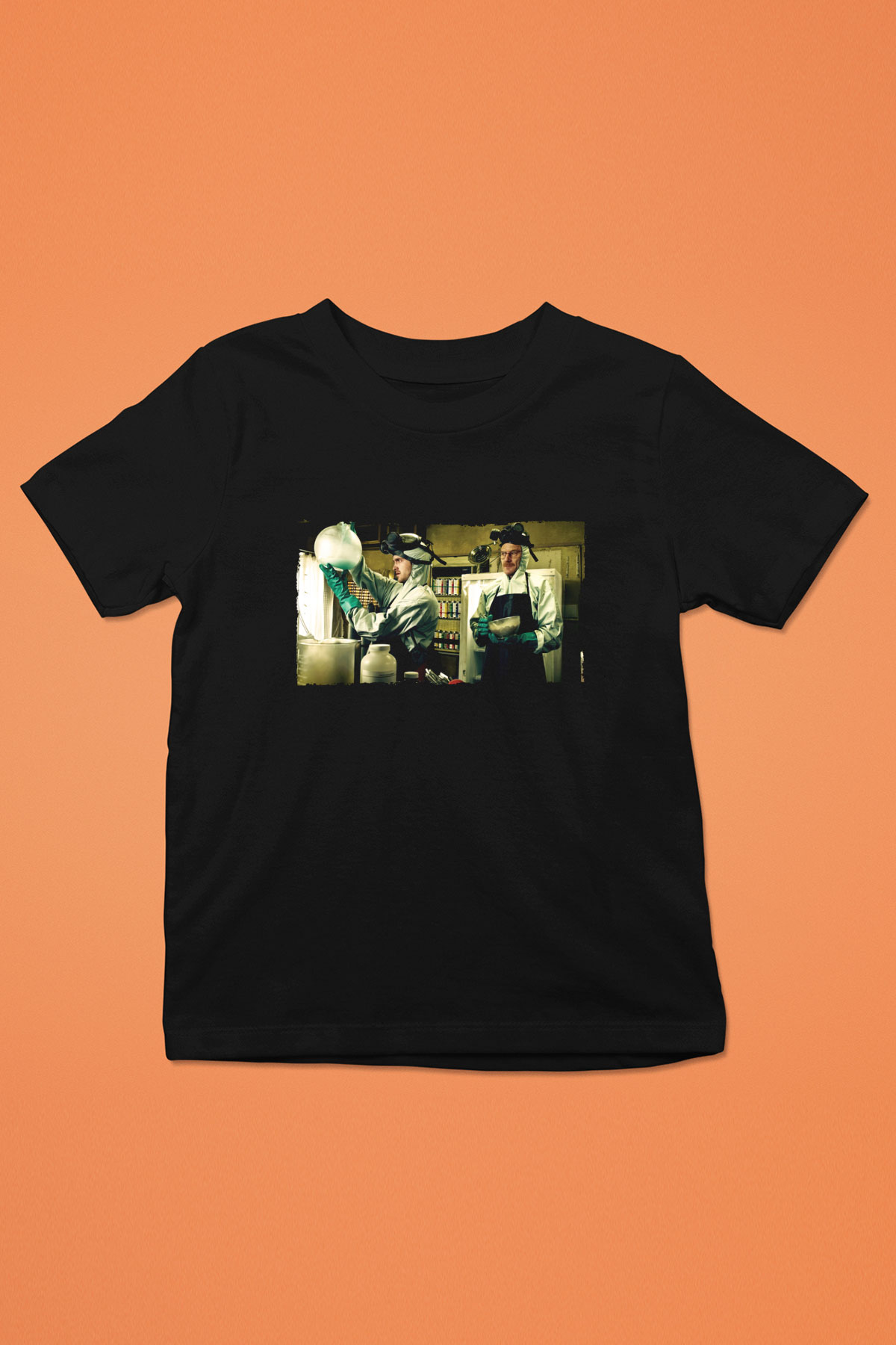 Unisex Breaking Bad Baskılı Siyah Çocuk T-shirt