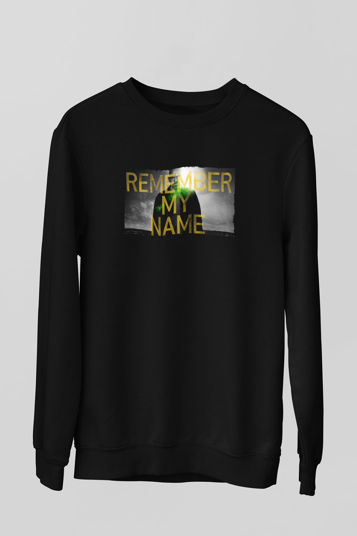 Unisex Breaking Bad Baskılı Siyah Sweatshirt