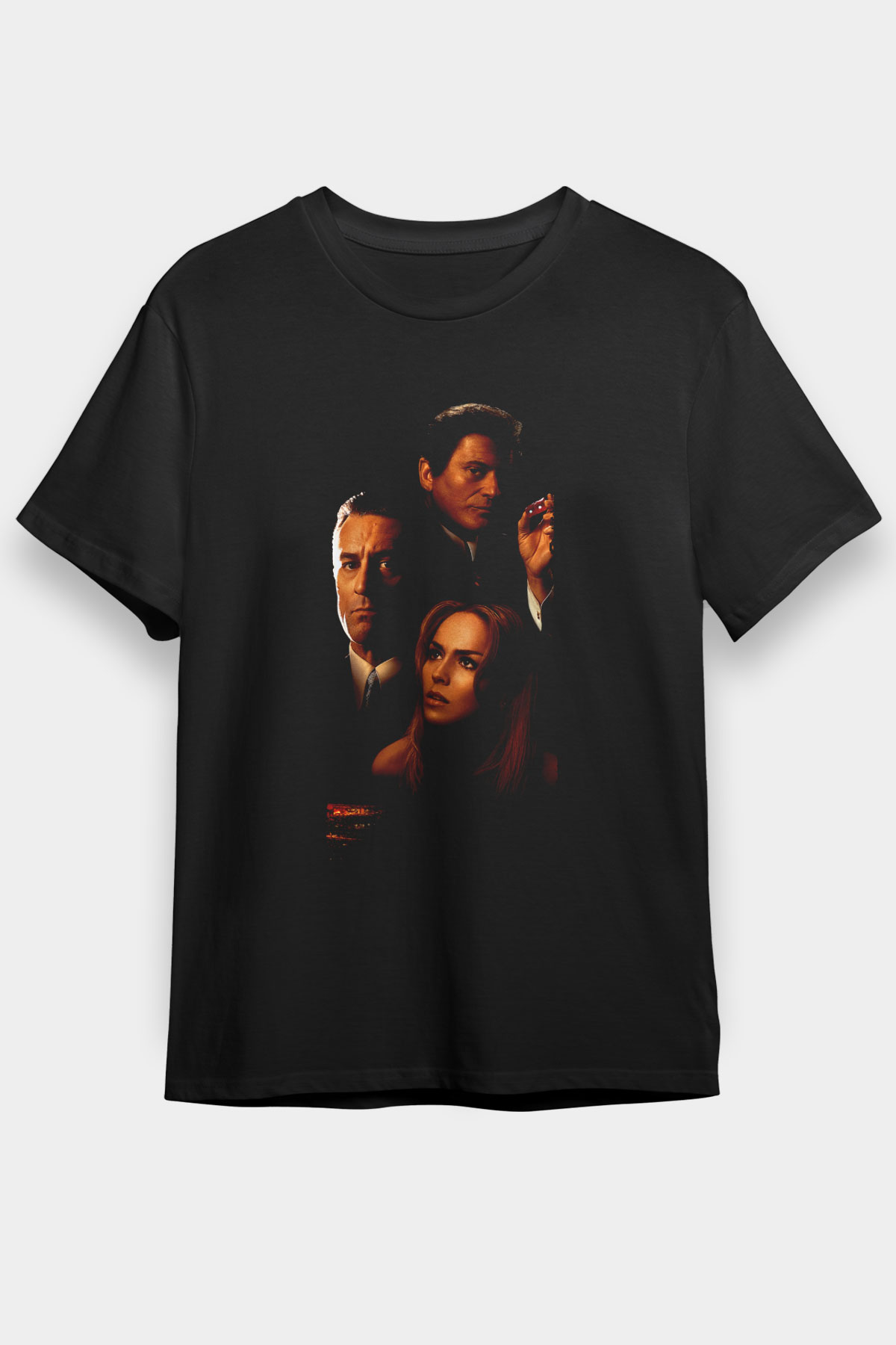 Casino Baskılı Siyah Tshirt