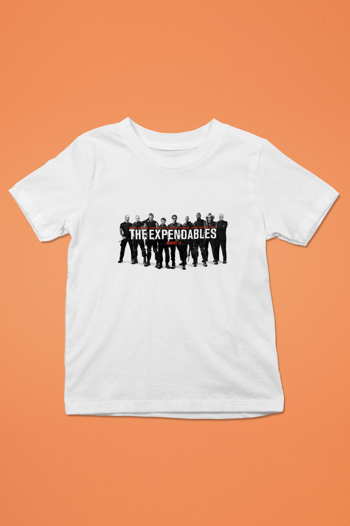 Unisex Cehennem Melekleri 2 (The Expendables 2) Baskılı Beyaz Çocuk Tshirt
