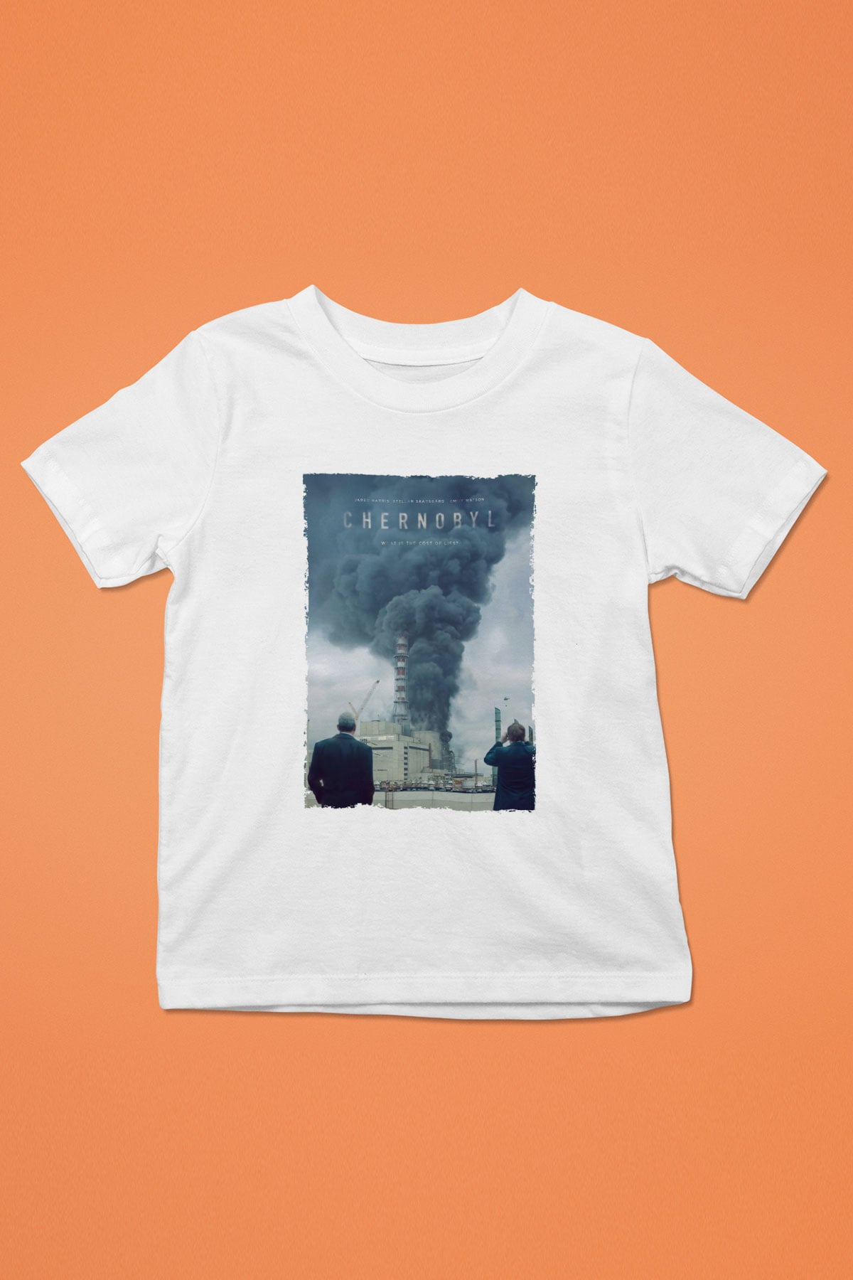 Unisex Chernobyl Baskılı Beyaz Çocuk Tişört