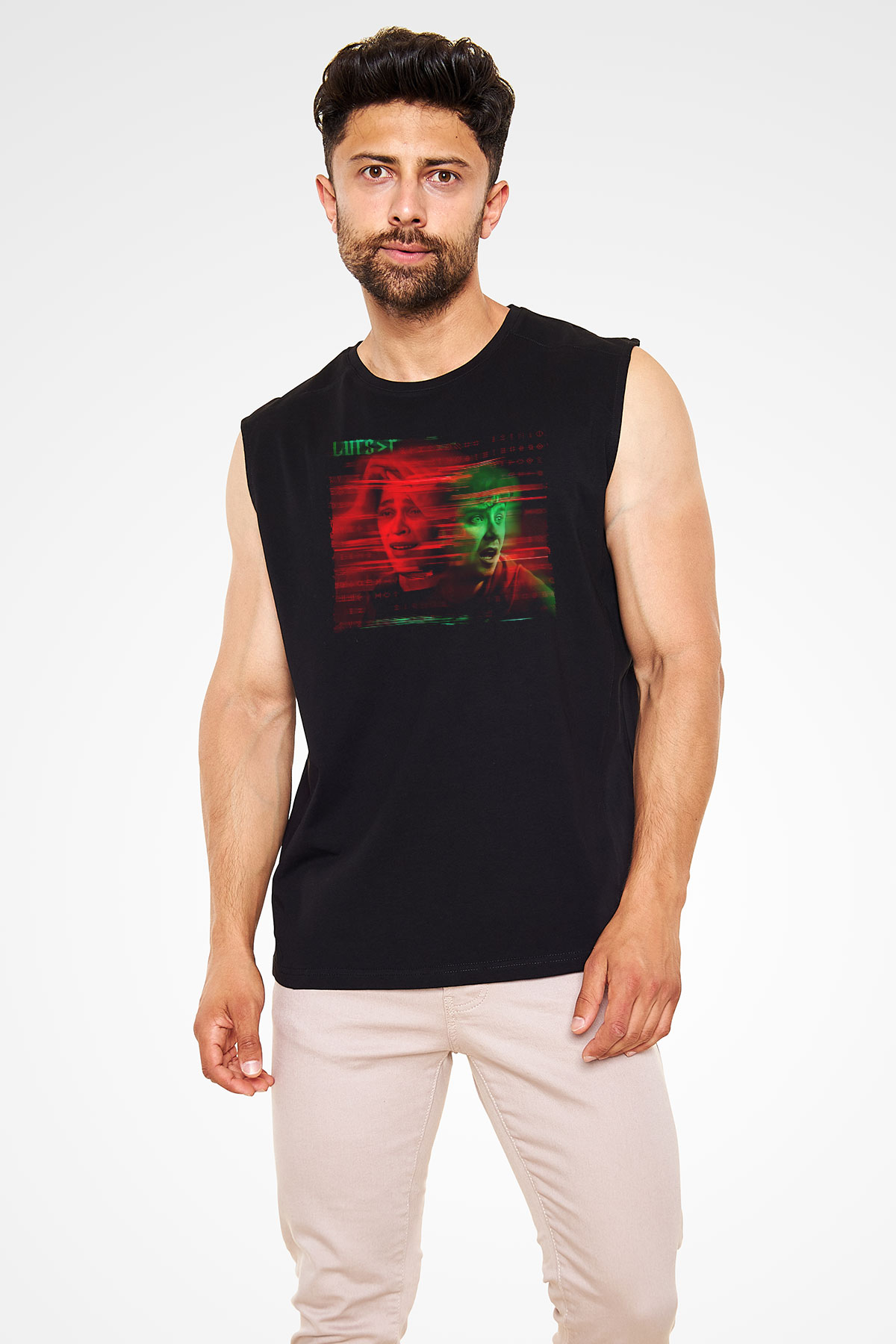 Unisex Choose or Die Baskılı Siyah Kolsuz Tshirt