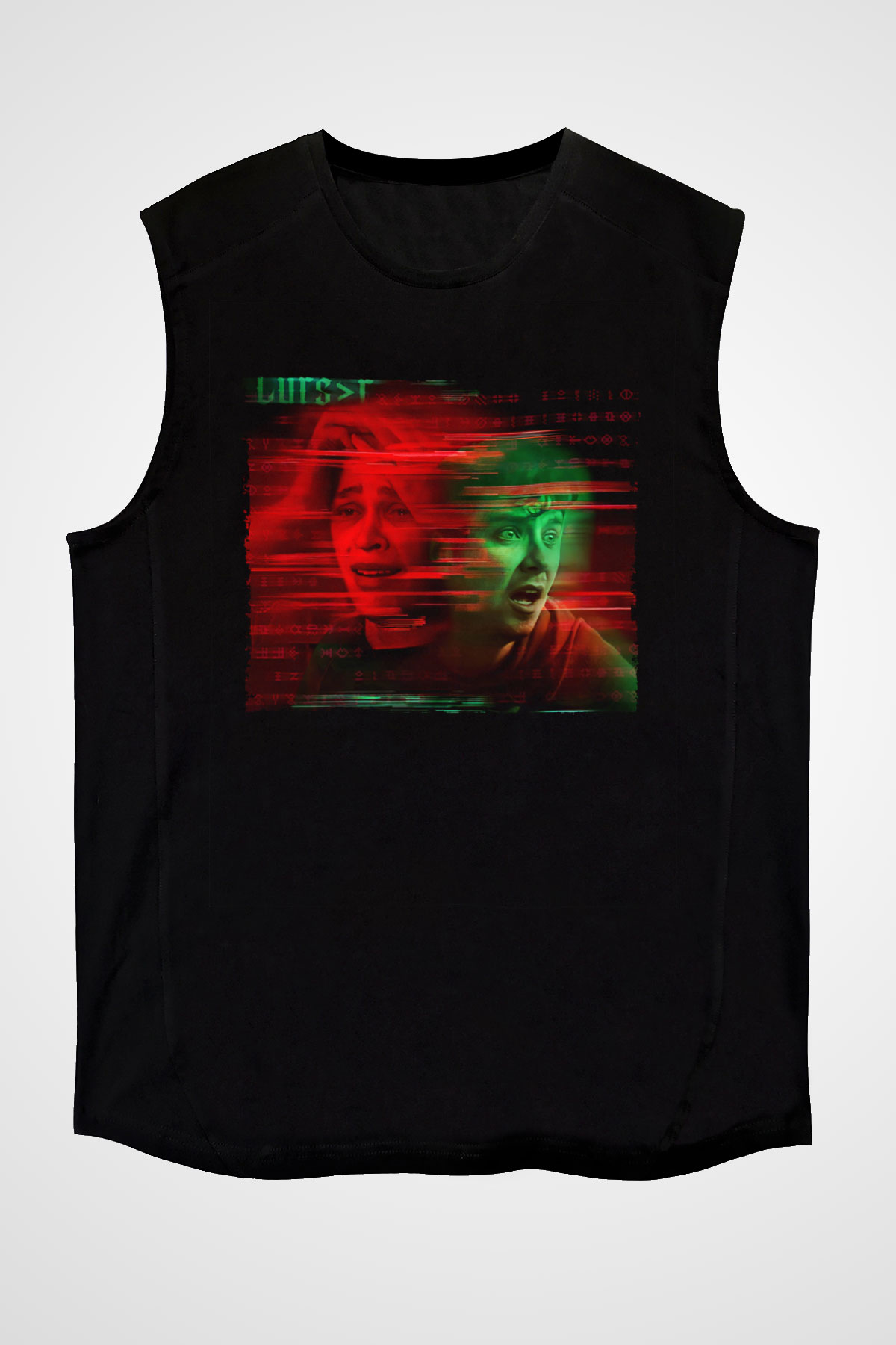 Unisex Choose or Die Baskılı Siyah Kolsuz Tshirt