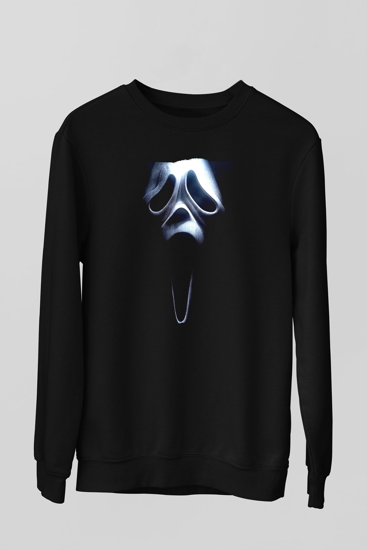 Unisex Çığlık 3 (Scream 3) Baskılı Siyah Sweatshirt