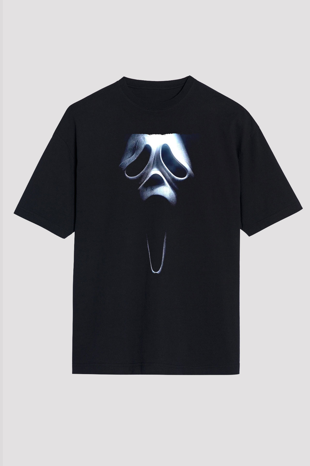 Unisex Çığlık 3 (Scream 3) Baskılı Siyah Oversize T-shirt