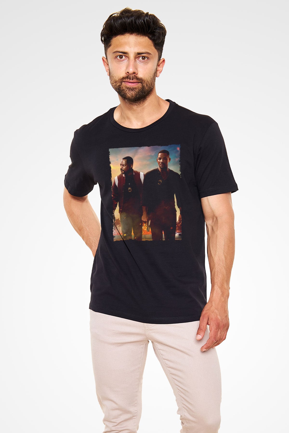 Çılgın İkili 3 (Bad Boys for Life) Baskılı Siyah Tişört