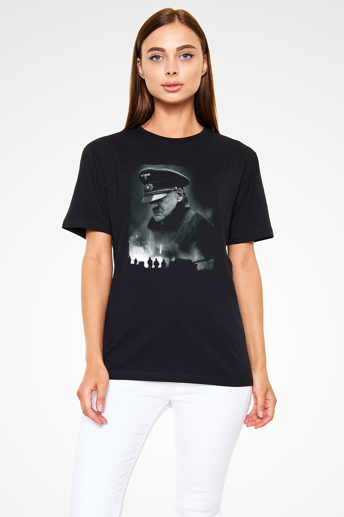 Çöküş (Downfall) Baskılı Siyah T-shirt