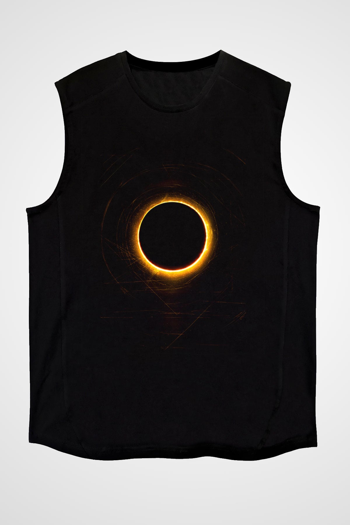 Unisex Çöl Gezegeni (Dune) Baskılı Siyah Kolsuz Tshirt