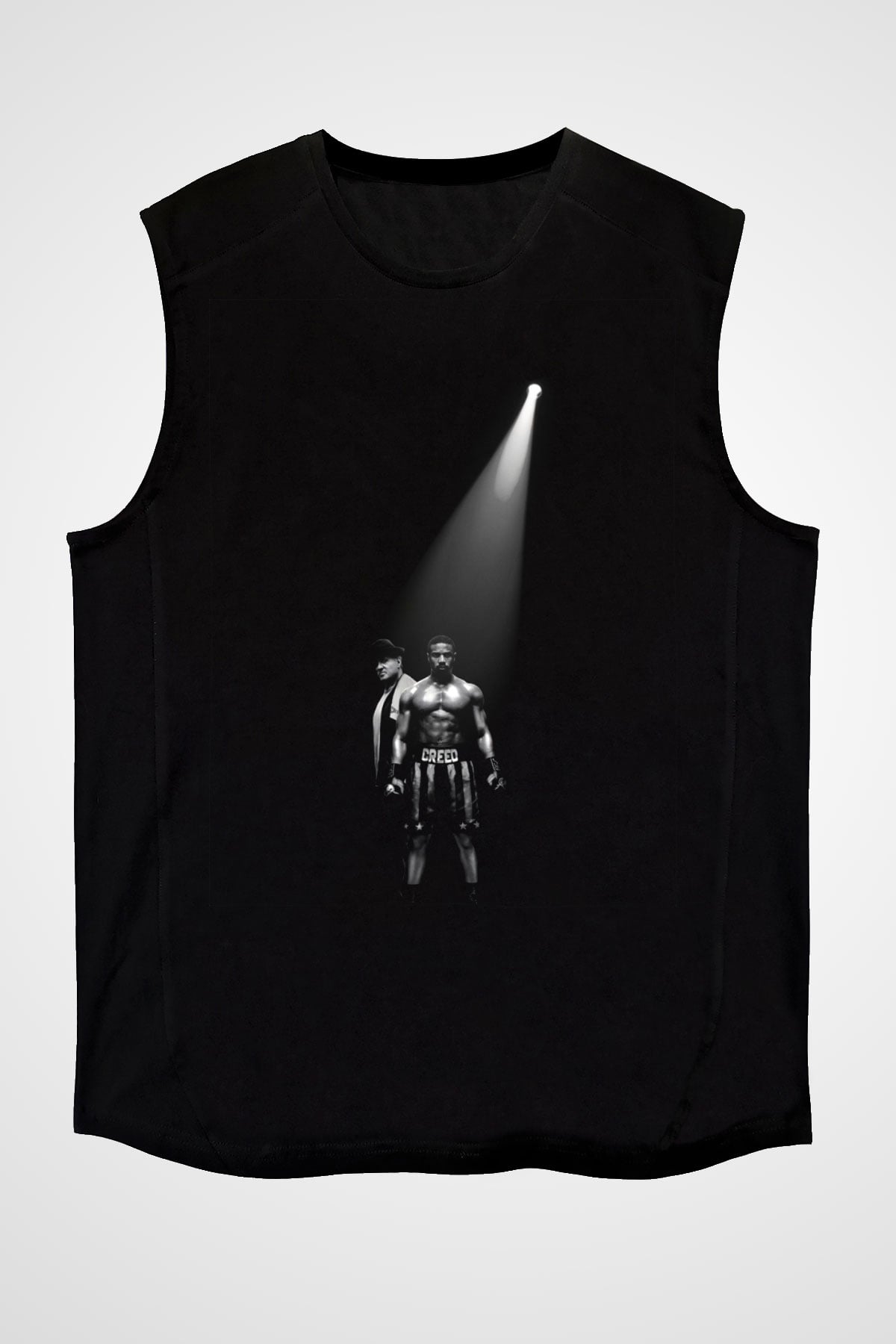 Unisex Creed II Efsane Yükseliyor Baskılı Siyah Kolsuz Tshirt