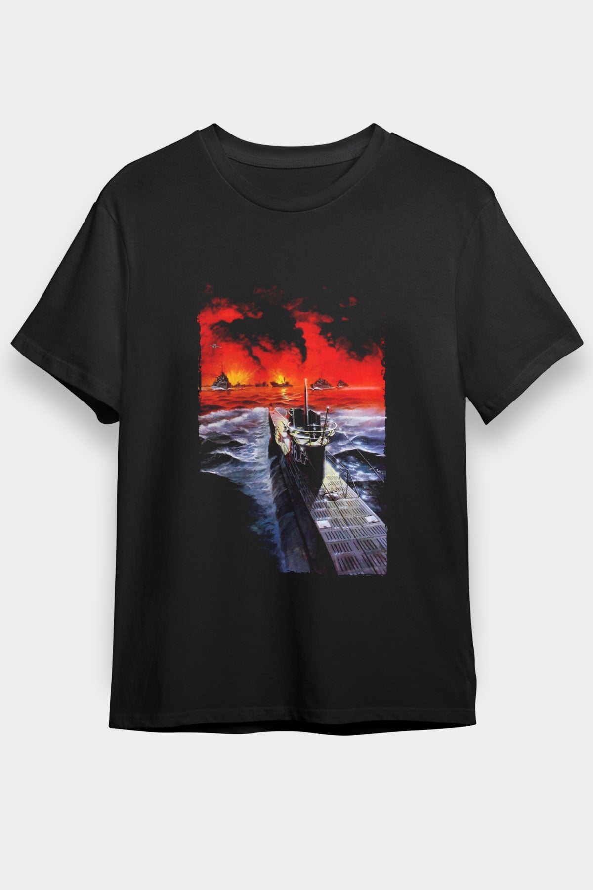 Das Boot Baskılı Siyah Tshirt