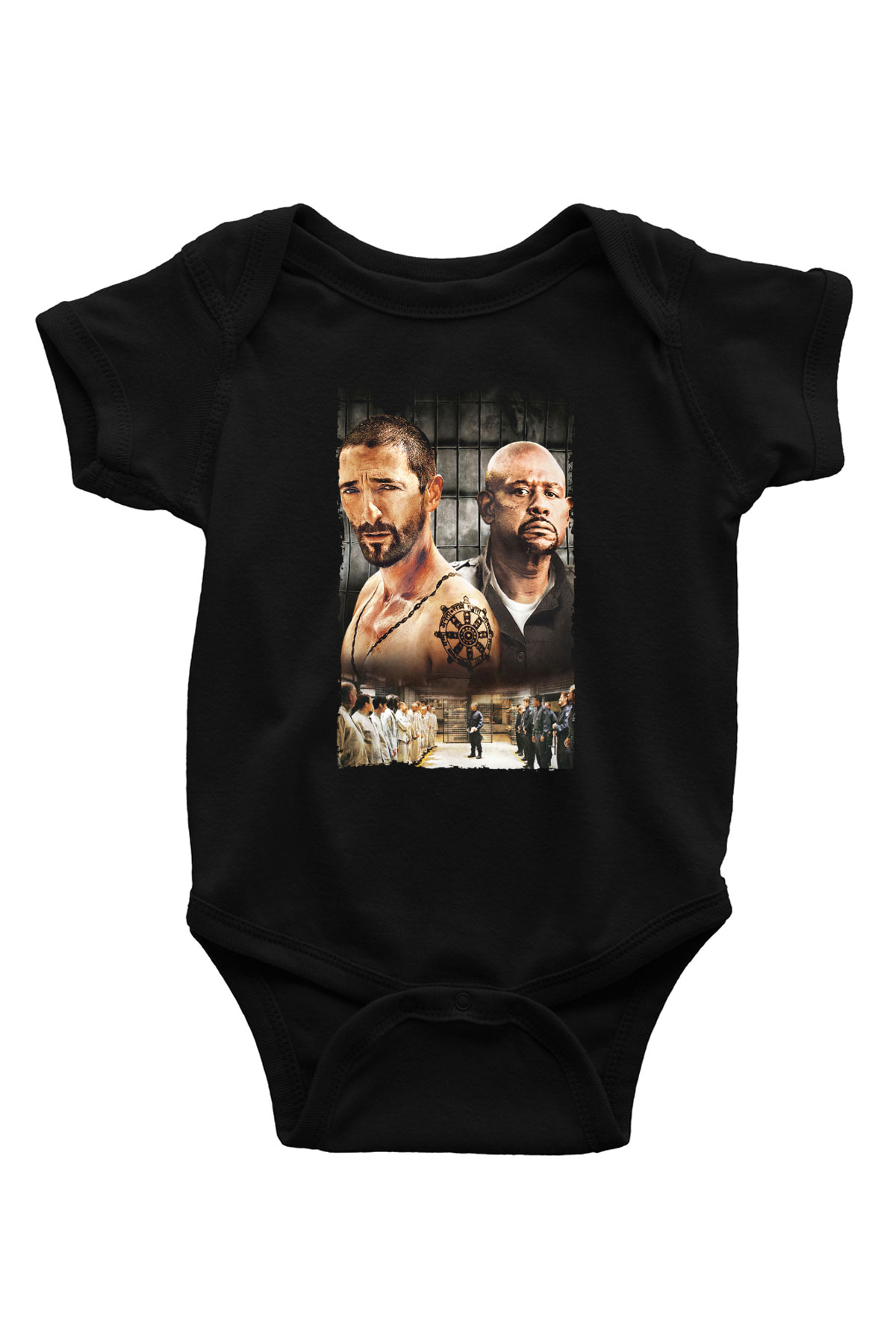 Unisex Deney (The Experiment) Baskılı Siyah Bebek Body - Zıbın